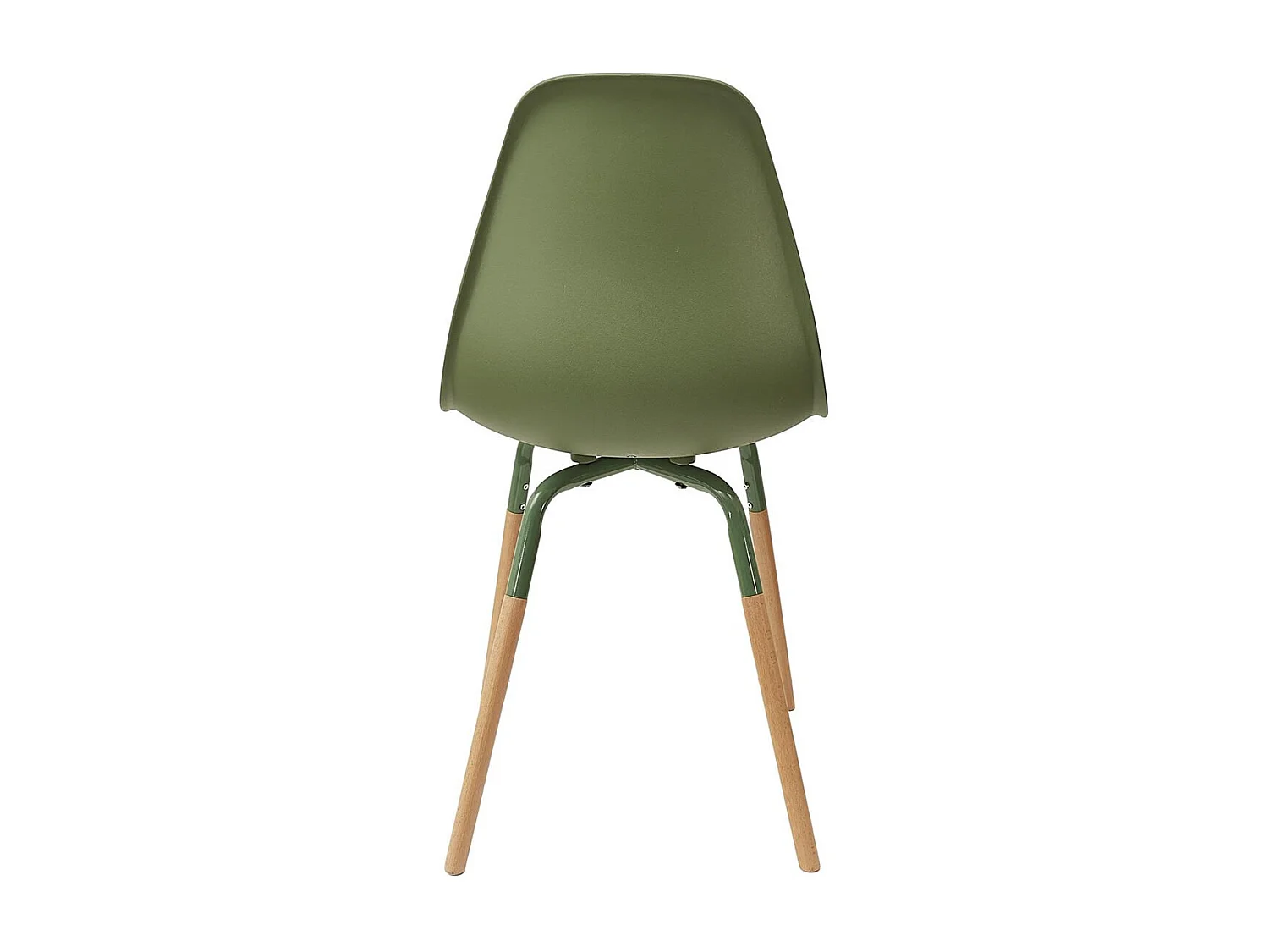 FLUK - Lot de 4 Chaises Polypropylène Vert et Bois
