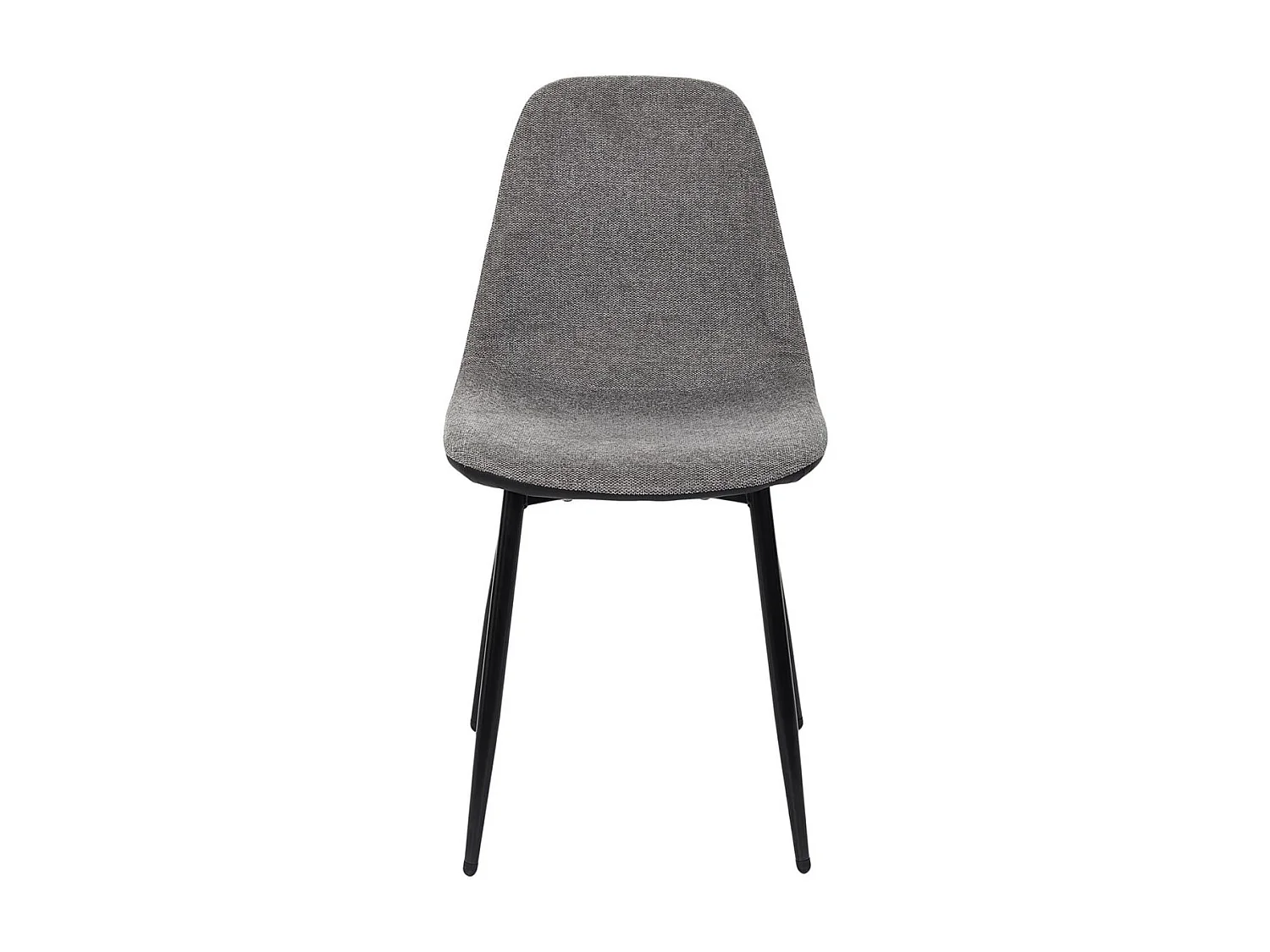 PIAGA - Lot de 6 Chaises Tissu Noir et Gris Chiné