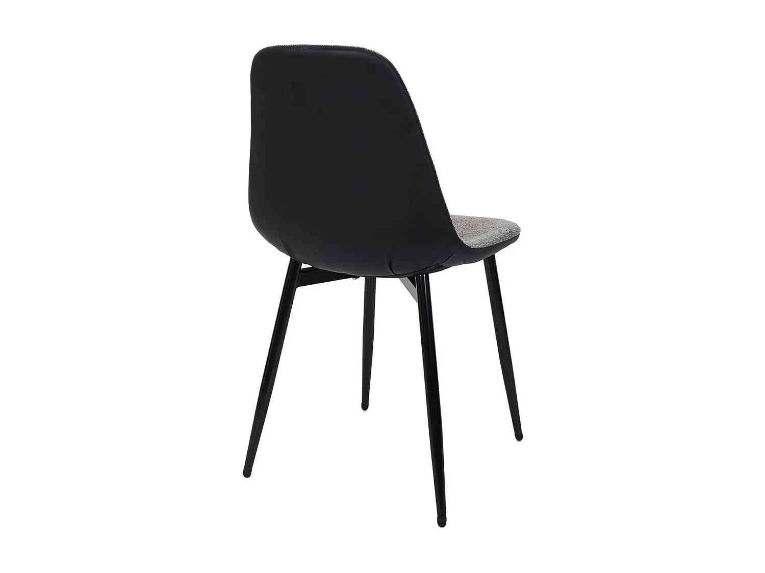 PIAGA - Lot de 6 Chaises Tissu Noir et Gris Chiné