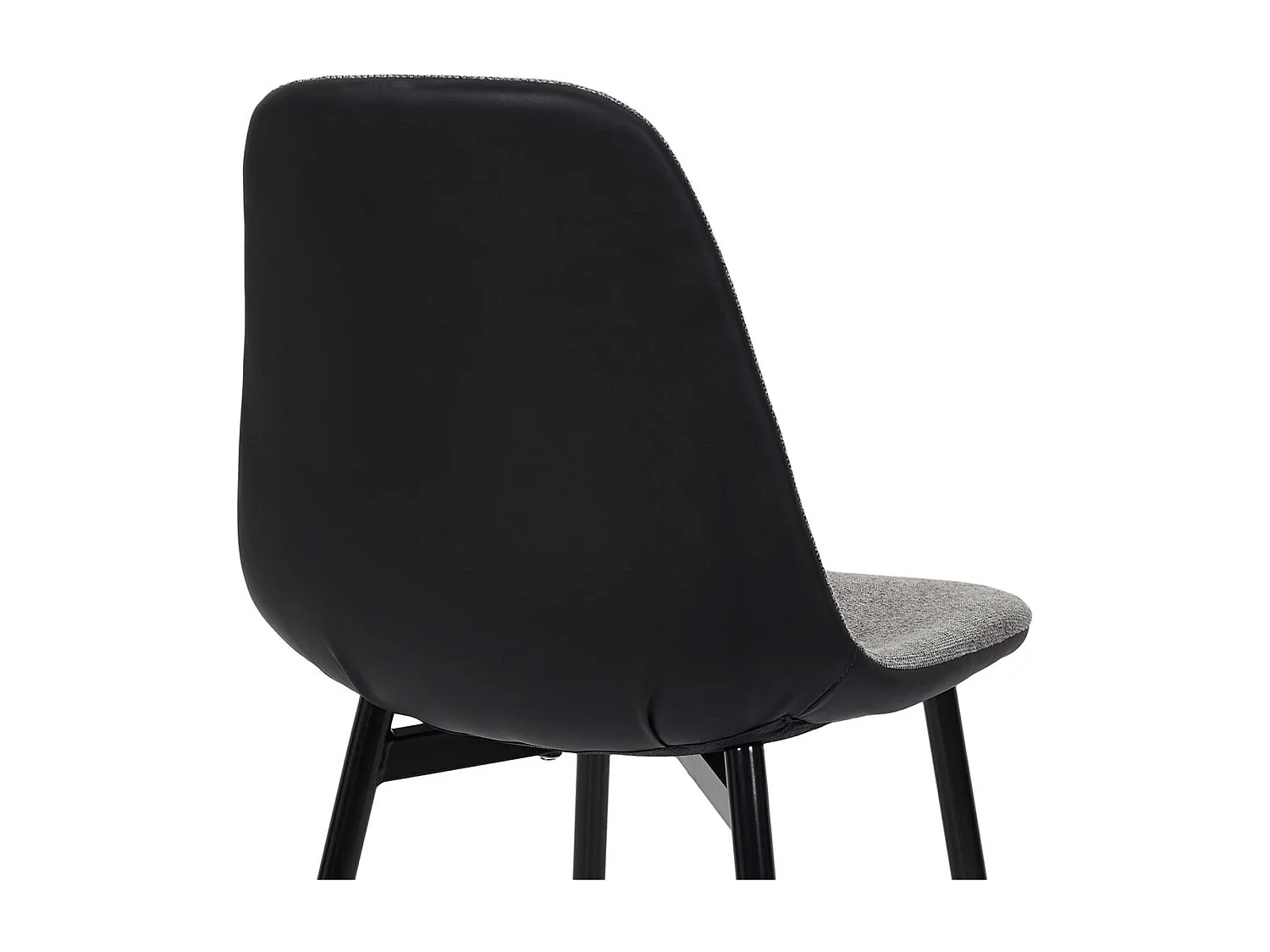 PIAGA - Lot de 2 Chaises Tissu Noir et Gris Chiné