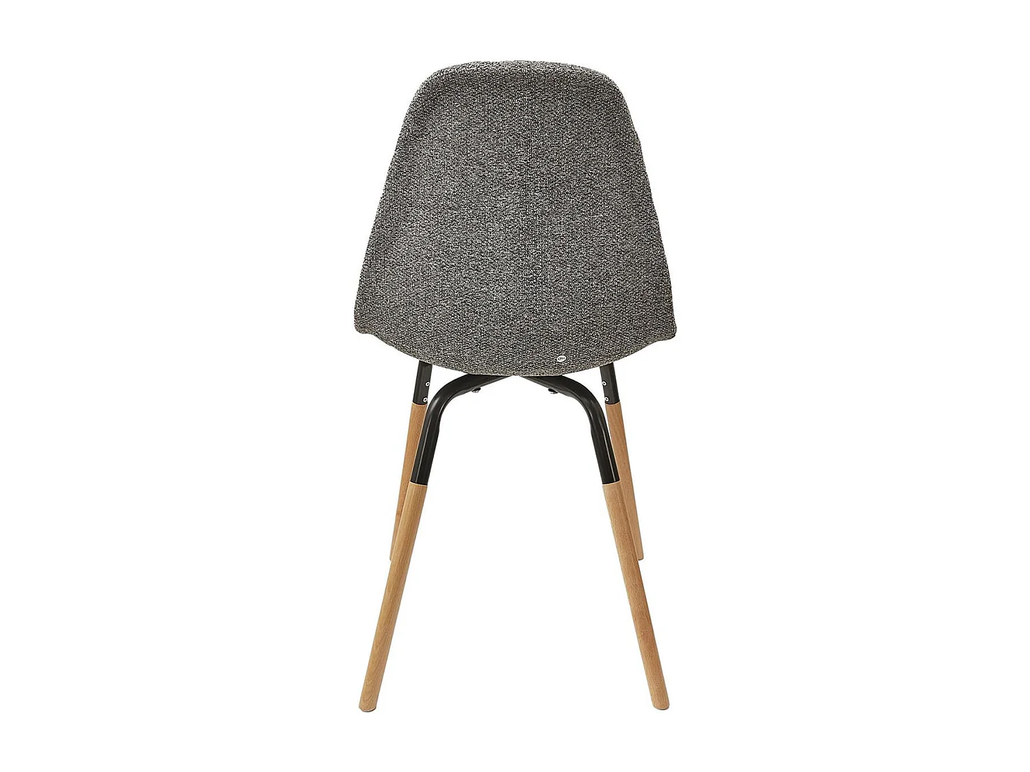FLUK - Lot de 2 Chaises Tissu Gris Chiné et Bois