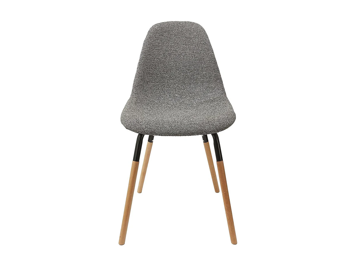 FLUK - Lot de 2 Chaises Tissu Gris Chiné et Bois
