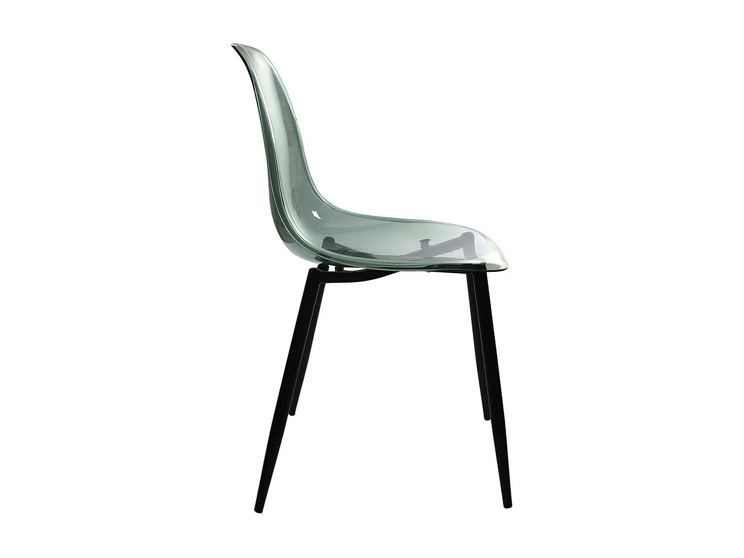 FUNIO - Lot de 4 Chaises Bleues Transparentes et Métal