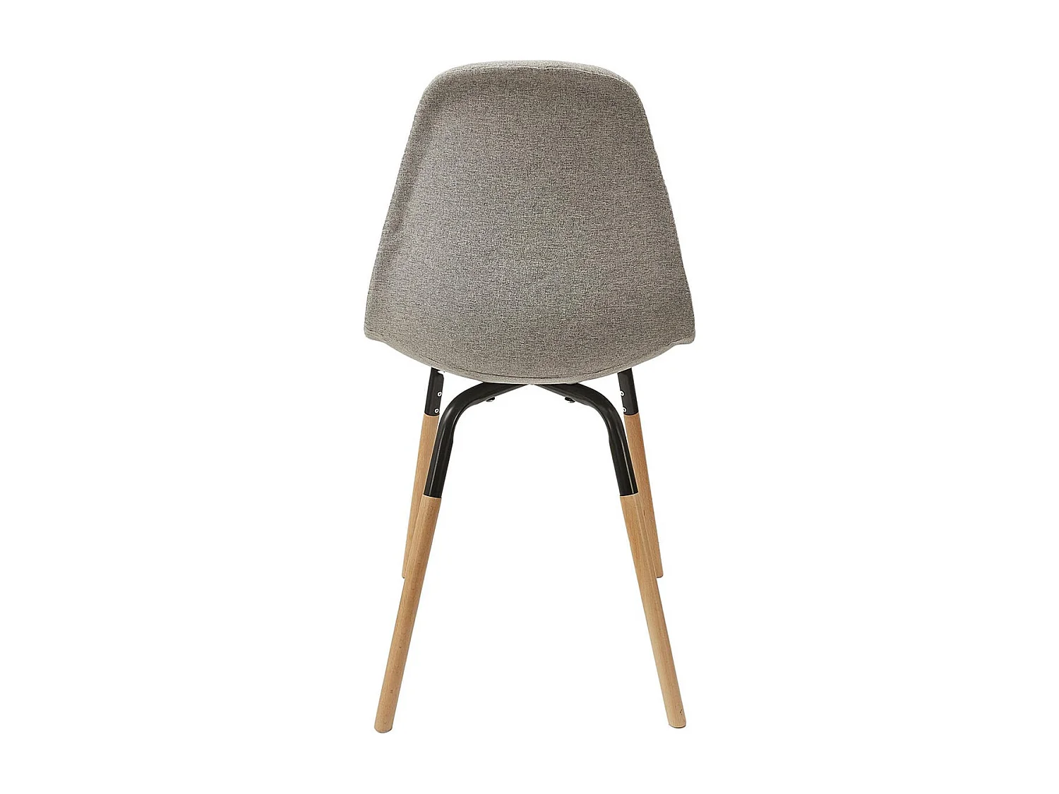 FLUK - Lot de 4 Chaises Tissu Gris Chiné Clair et Bois