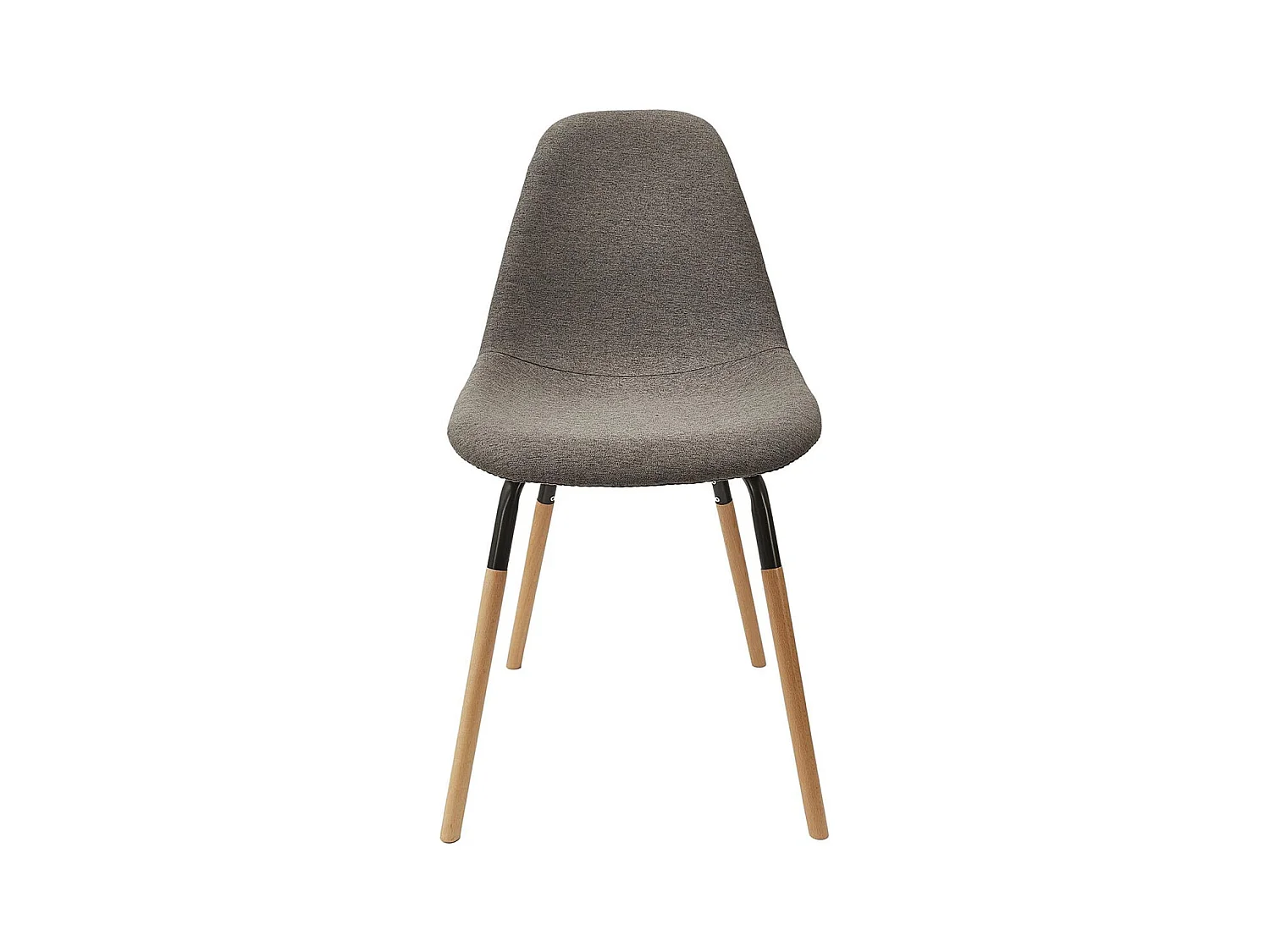 FLUK - Lot de 6 Chaises Tissu Gris Chiné Foncé et Bois