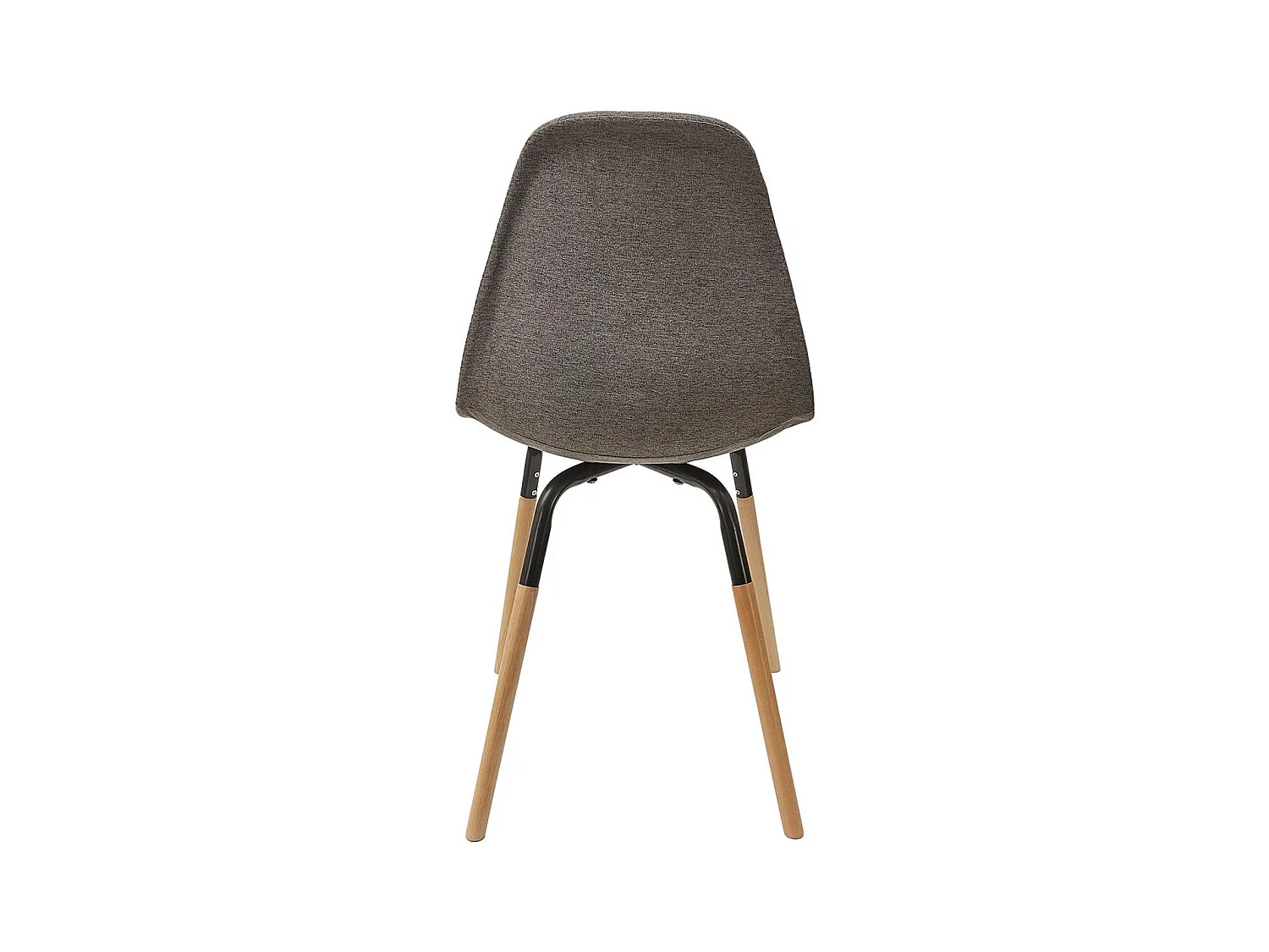FLUK - Lot de 6 Chaises Tissu Gris Chiné Foncé et Bois