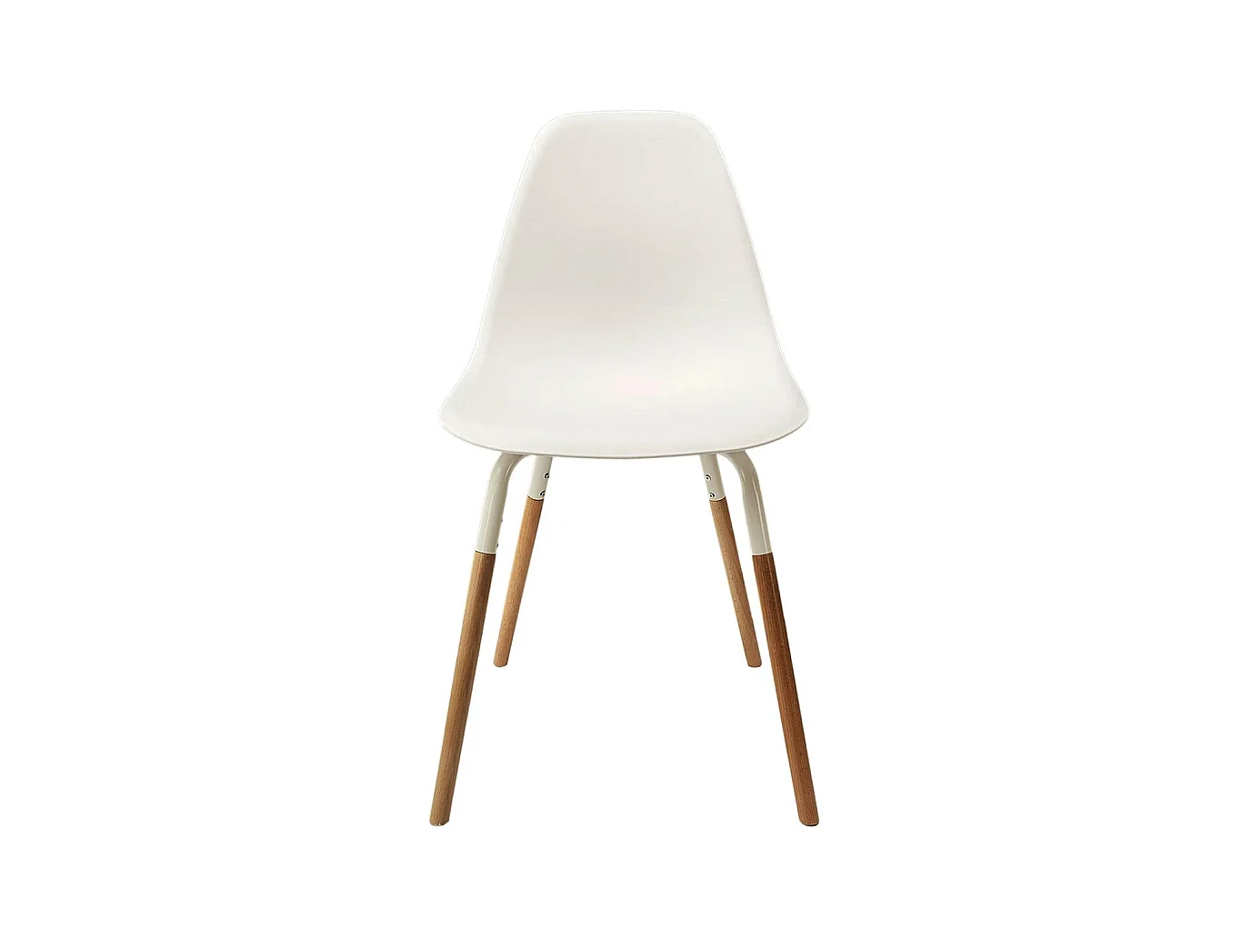 FLUK - Lot de 2 Chaises Polypropylène Blanc et Bois