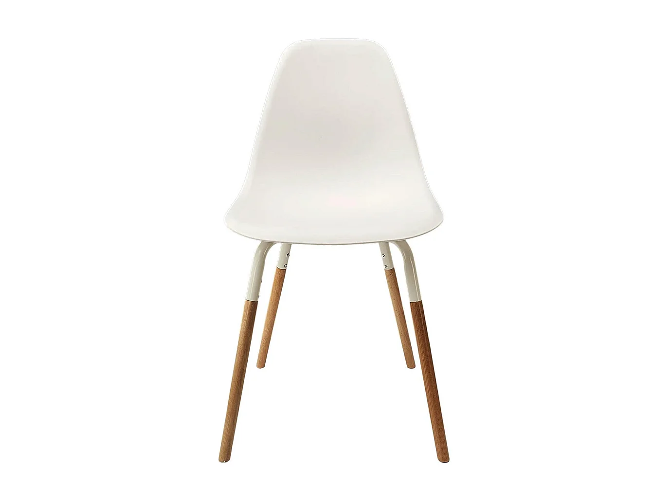 FLUK - Lot de 2 Chaises Polypropylène Blanc et Bois