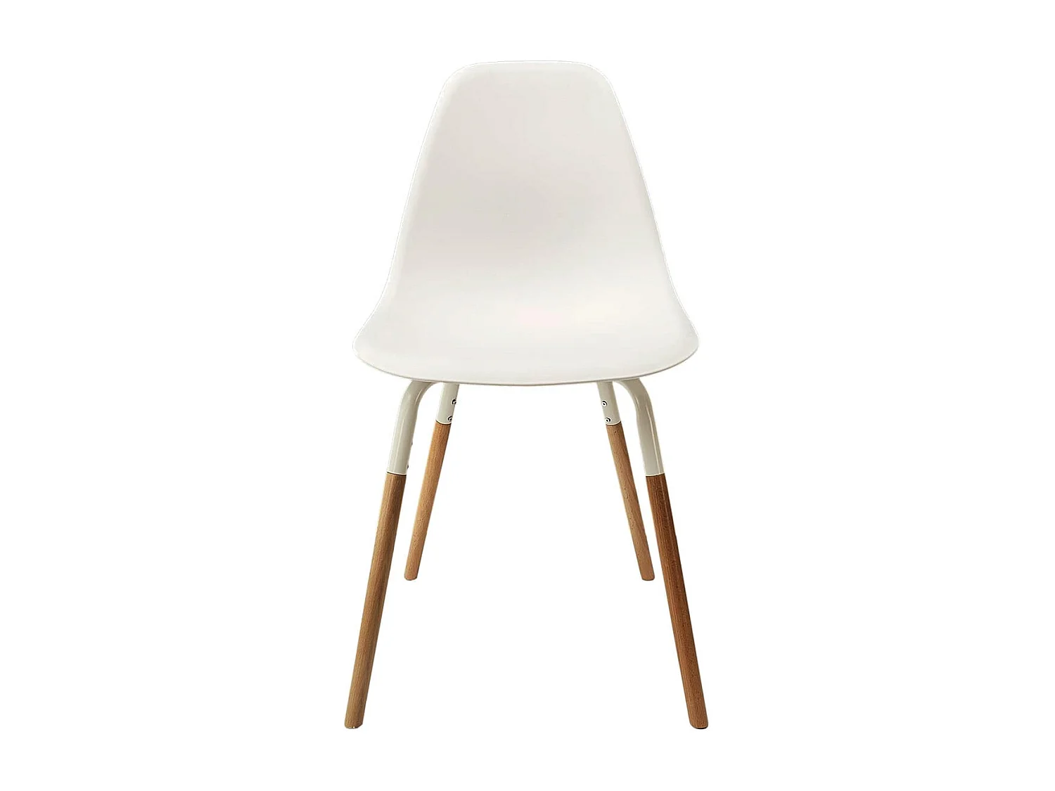 FLUK - Lot de 2 Chaises Polypropylène Blanc et Bois