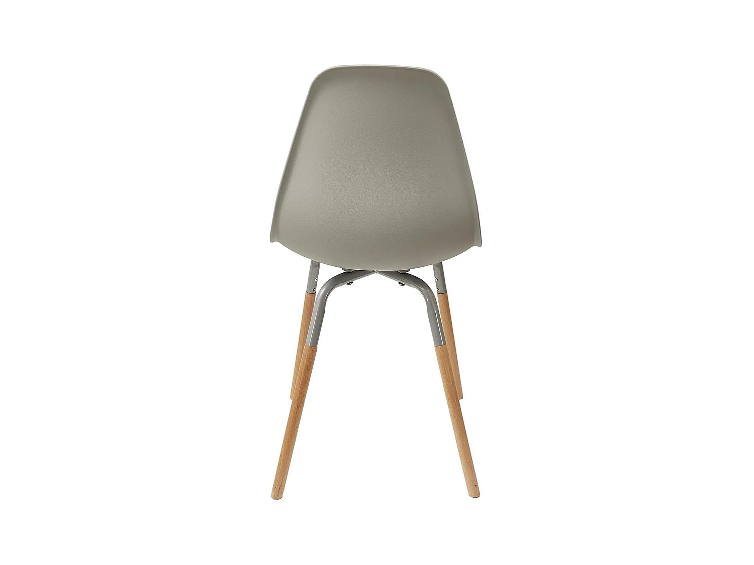 FLUK - Lot de 6 Chaises Polypropylène Gris et Bois
