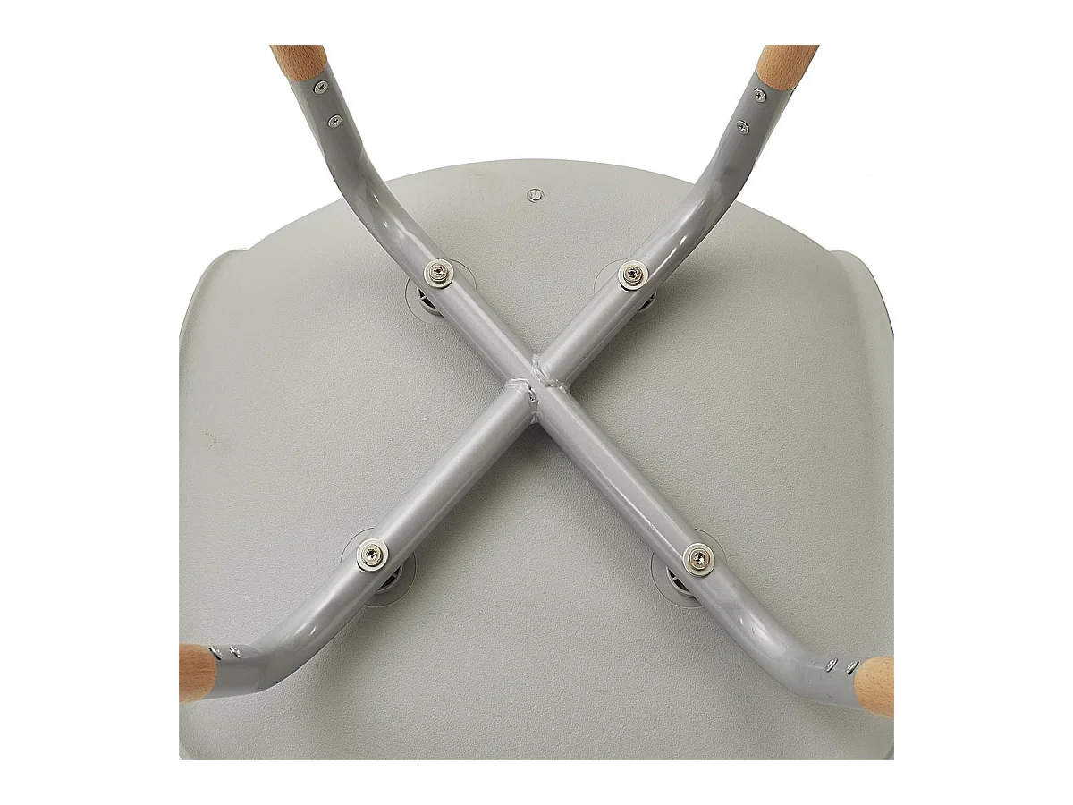 FLUK - Lot de 6 Chaises Polypropylène Gris et Bois