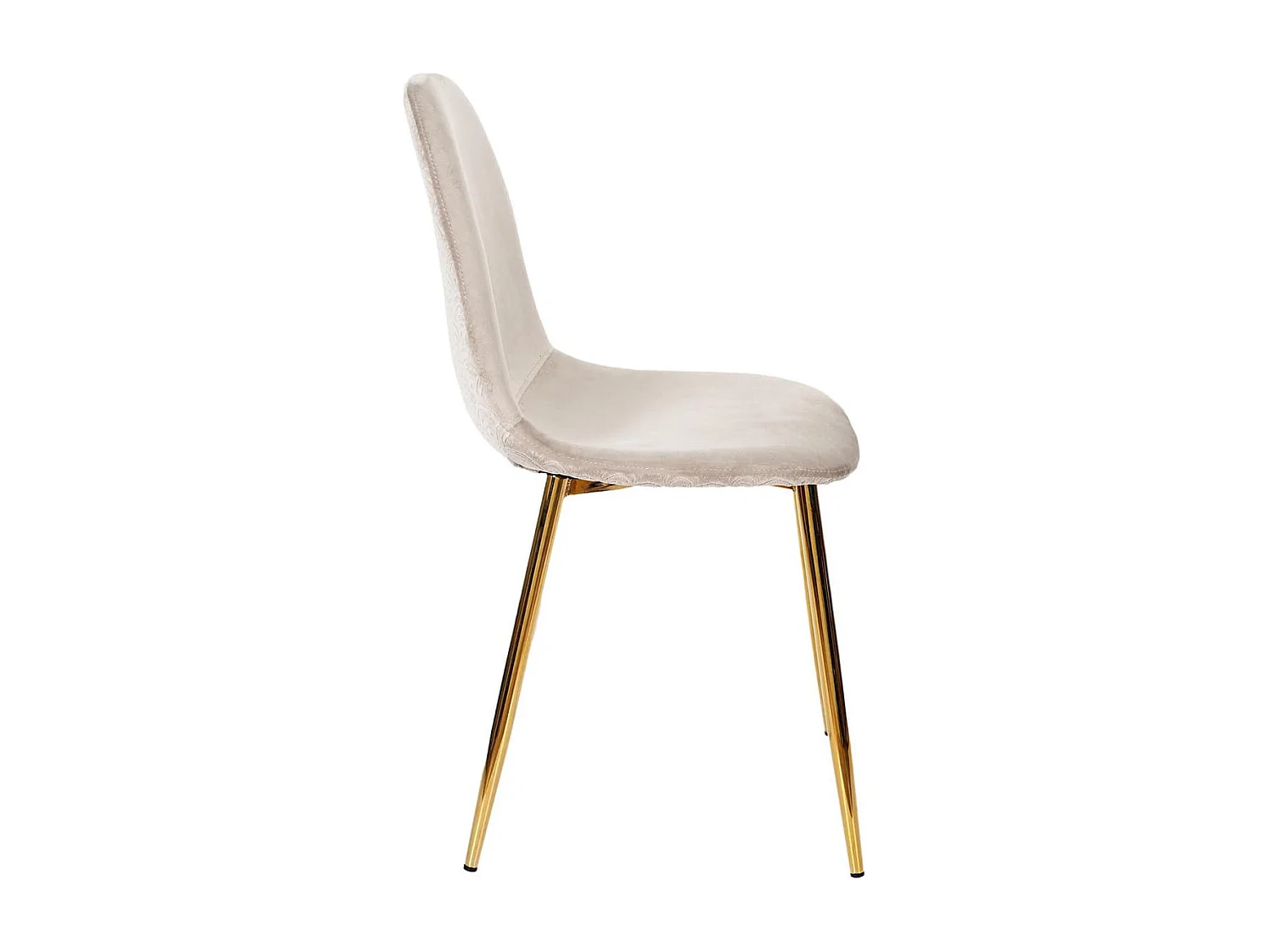 HOLLA - Lot de 2 Chaises Taupe Motif Ecailles Piétement Gold