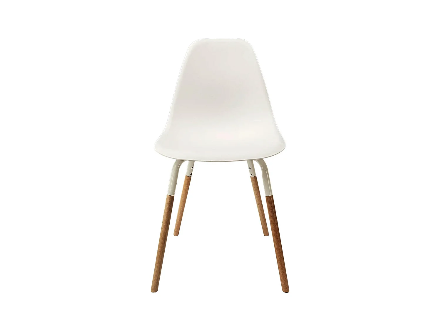 FLUK - Lot de 6 Chaises Polypropylène Blanc et Bois