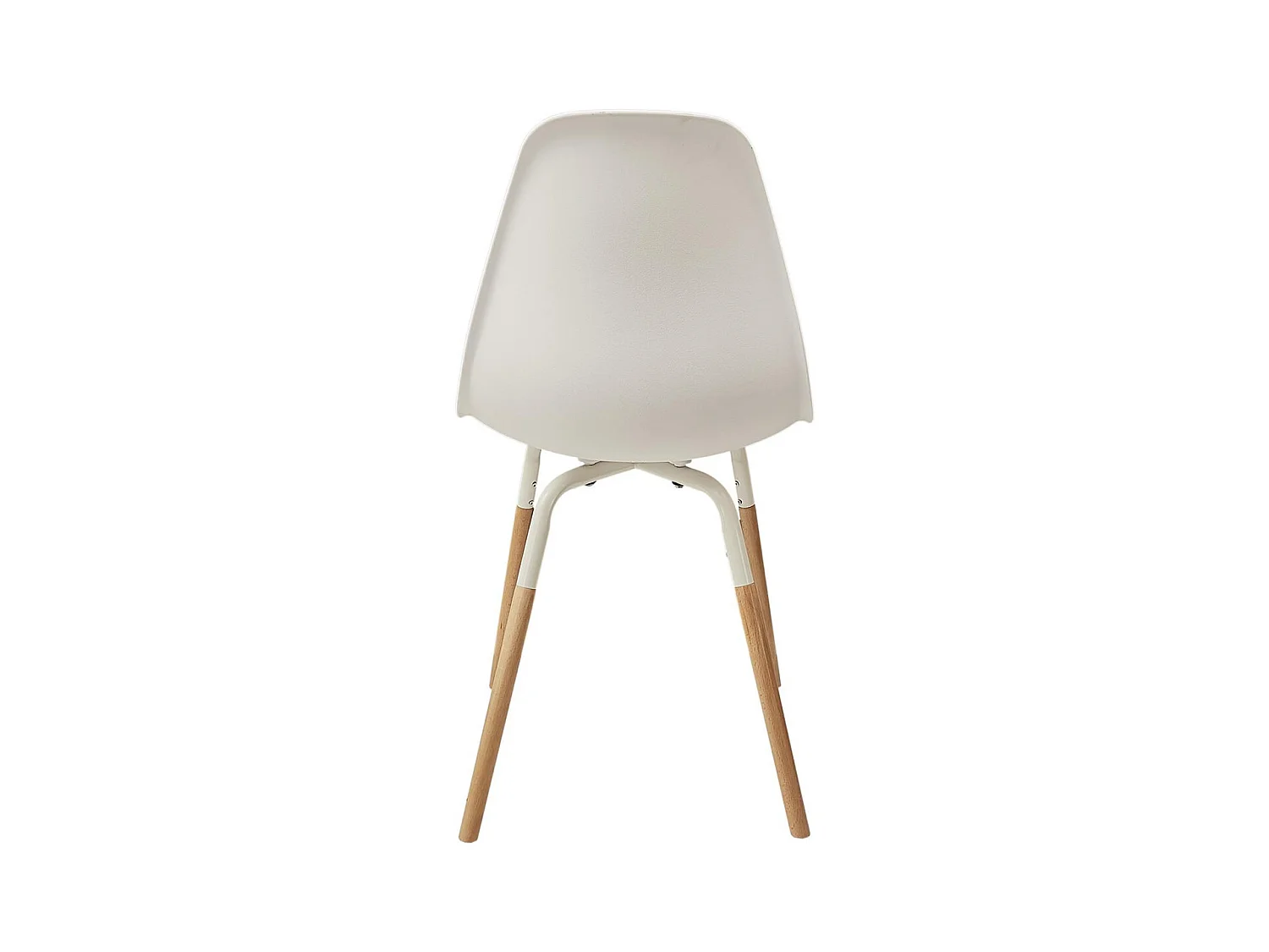FLUK - Lot de 6 Chaises Polypropylène Blanc et Bois