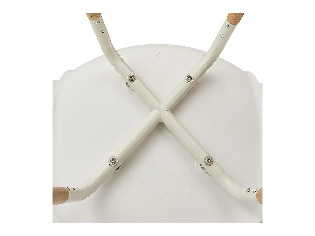 FLUK - Lot de 6 Chaises Polypropylène Blanc et Bois