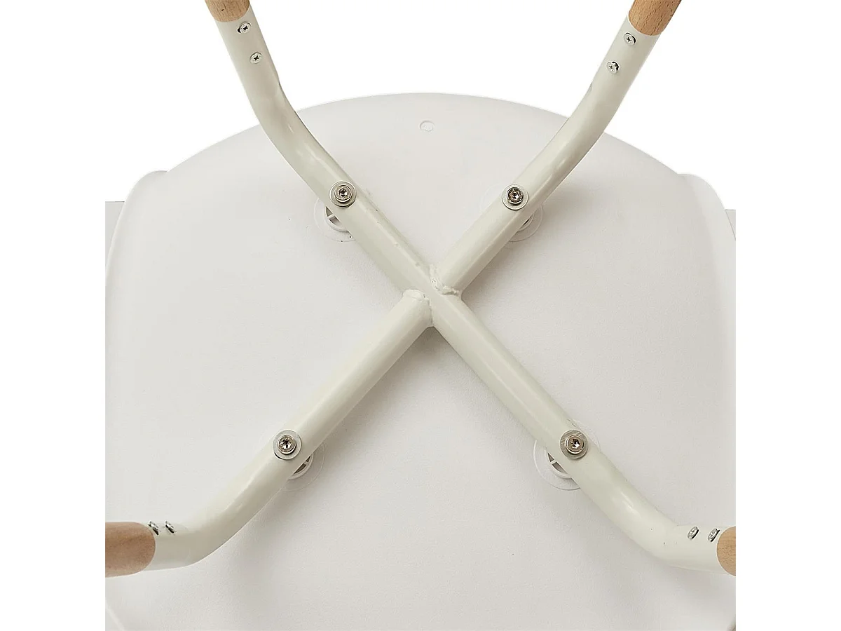 FLUK - Lot de 6 Chaises Polypropylène Blanc et Bois