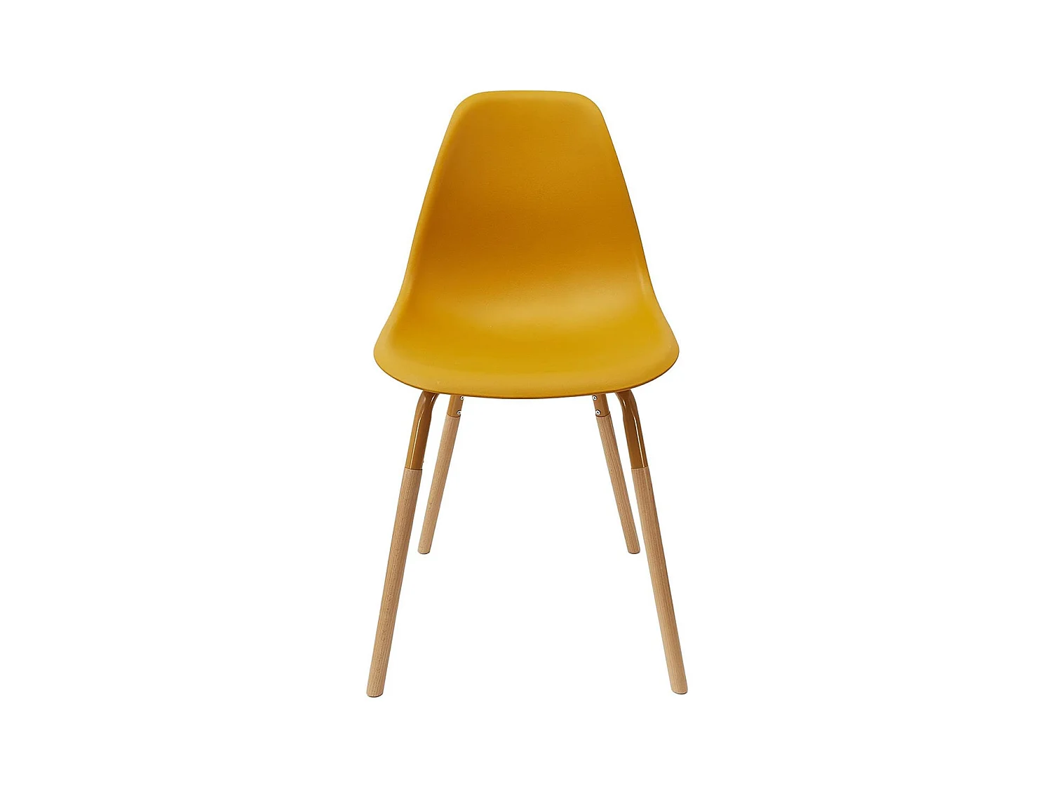 FLUK - Lot de 2 Chaises Polypropylène Jaune et Bois