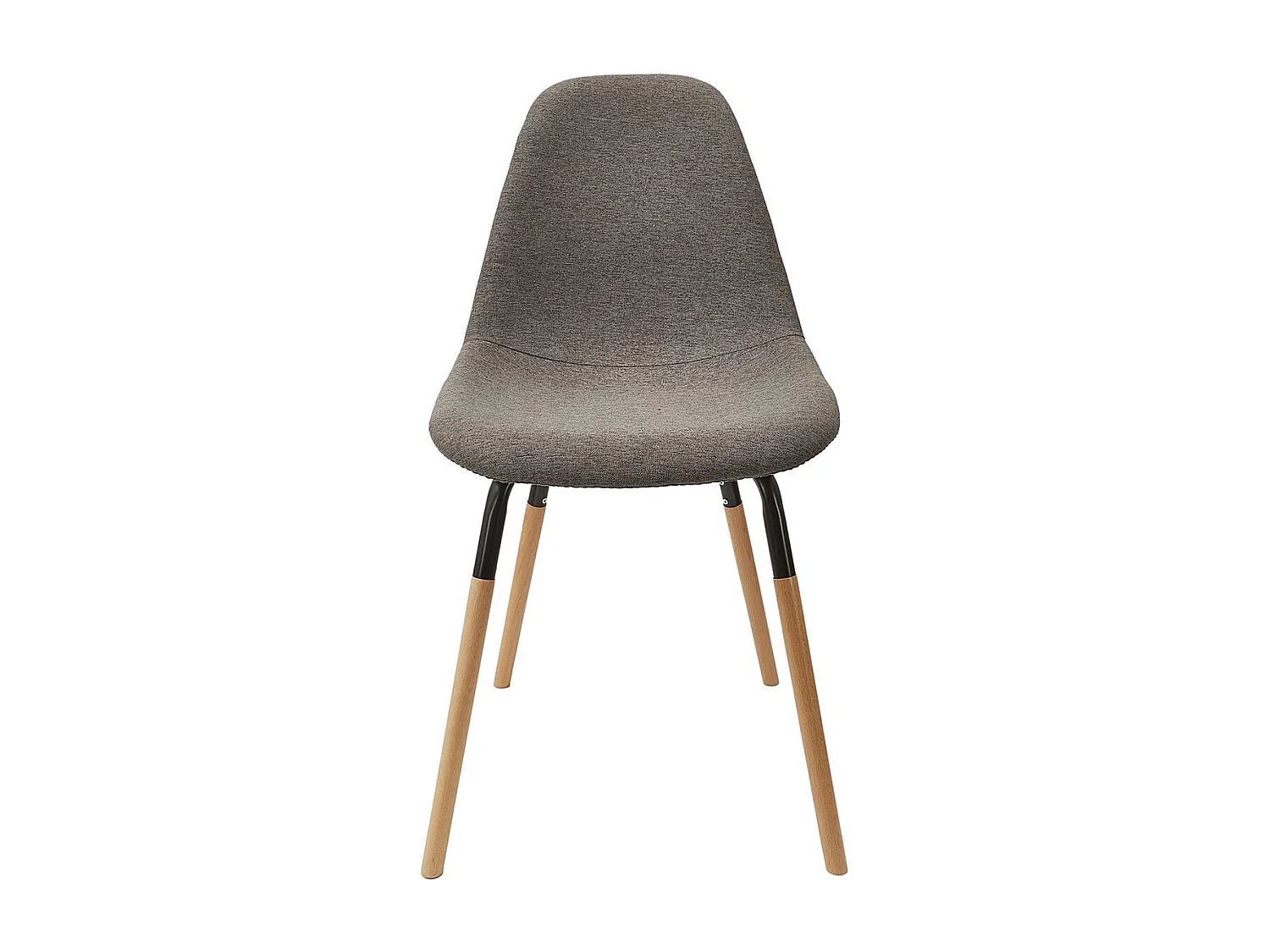 FLUK - Lot de 2 Chaises Tissu Gris Chiné Foncé et Bois