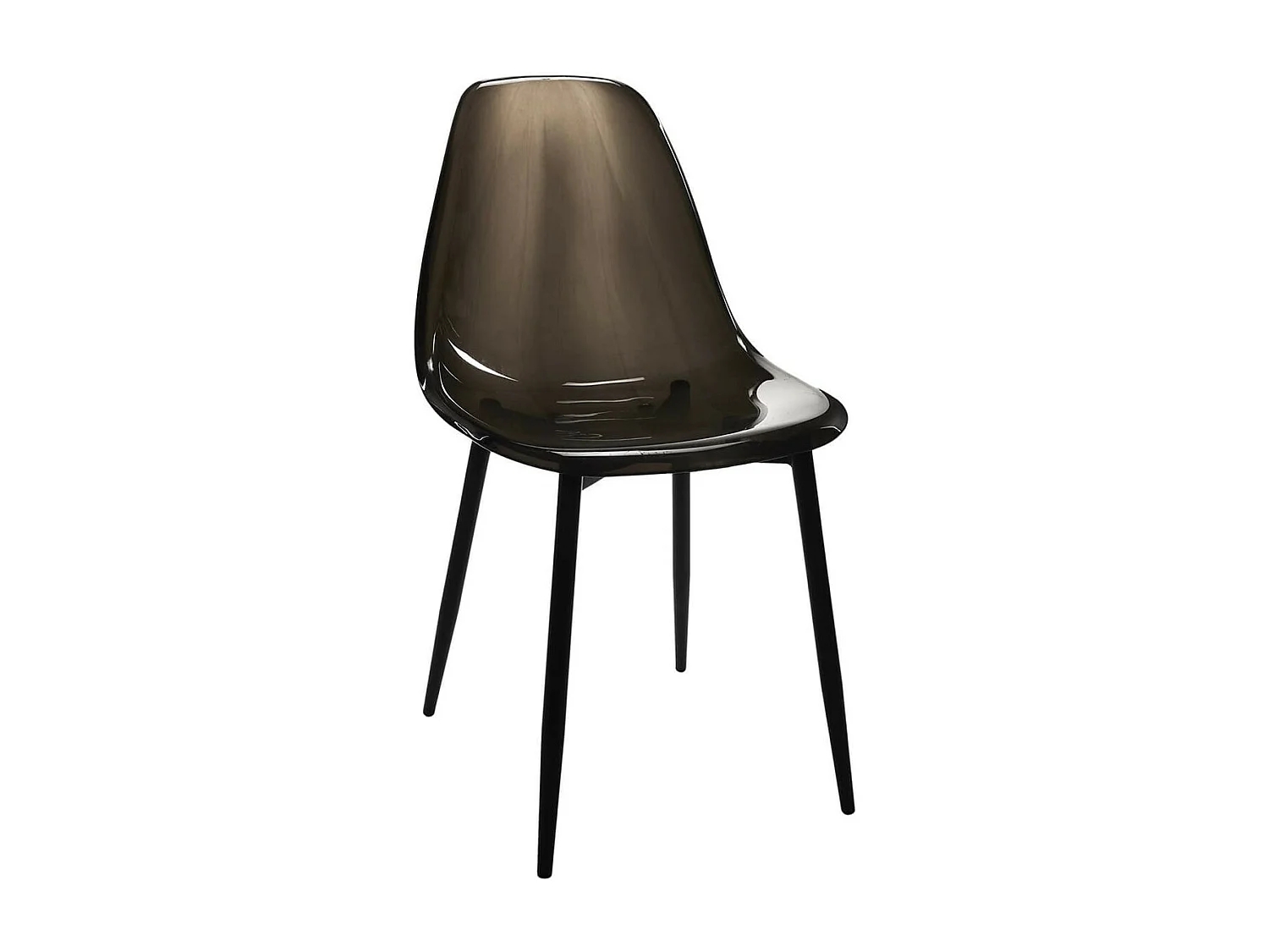 FUNIO - Lot de 4 Chaises Noires Transparentes et Métal