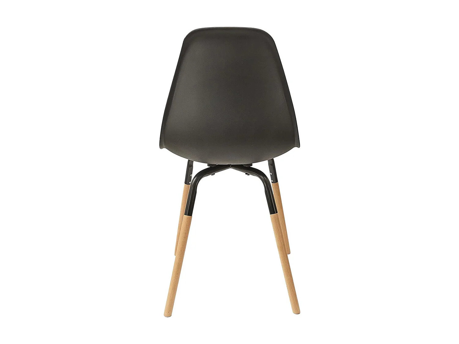 FLUK - Lot de 2 Chaises Polypropylène Noir et Bois