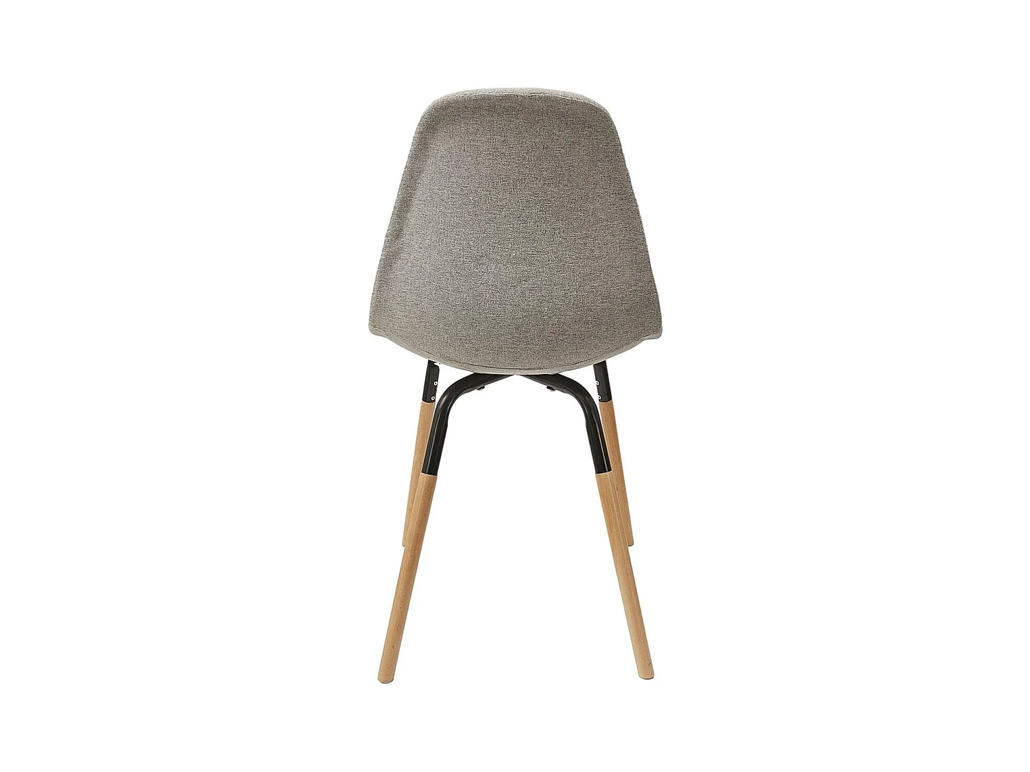 FLUK - Lot de 6 Chaises Tissu Gris Chiné Clair et Bois