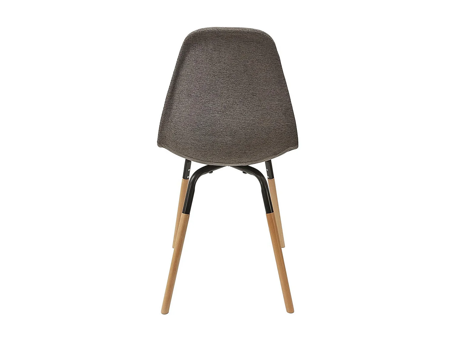 FLUK - Lot de 4 Chaises Tissu Gris Chiné Foncé et Bois