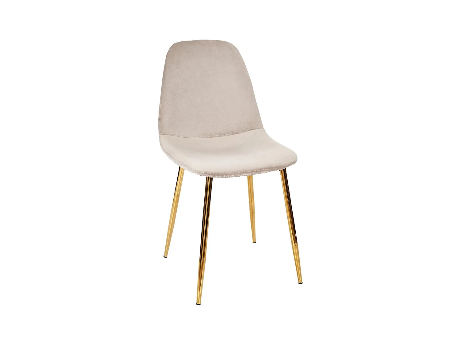 HOLLA - Lot de 6 Chaises Taupe Motif Ecailles Piétement Gold