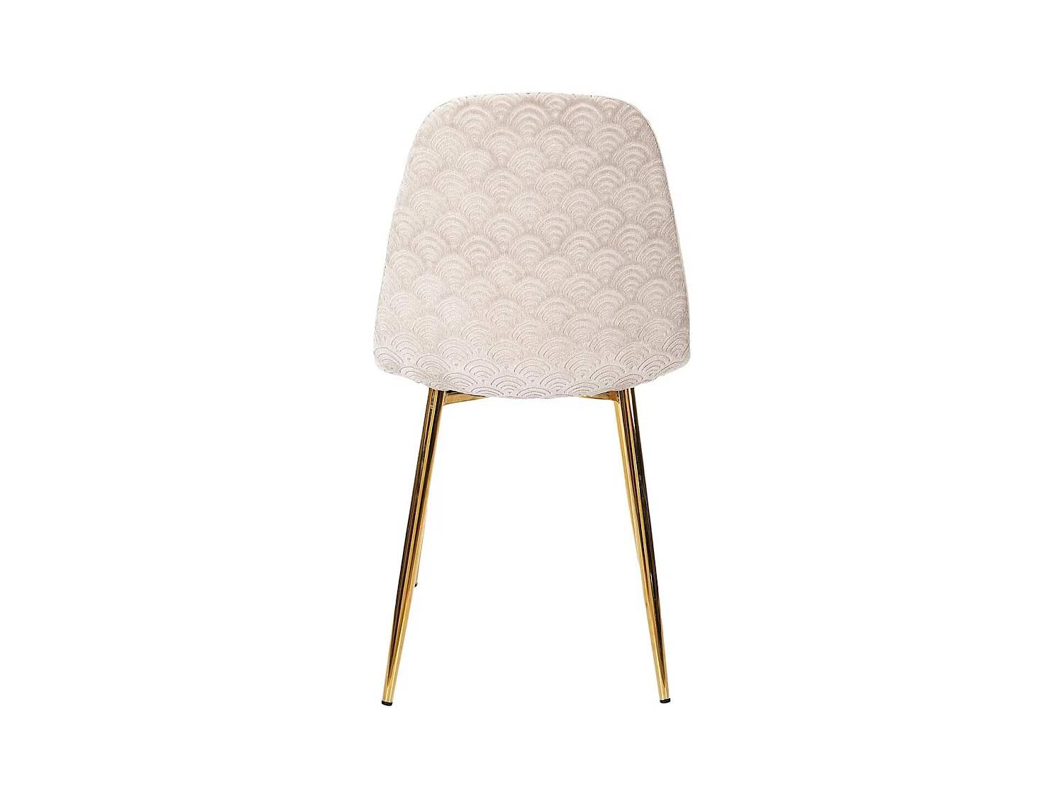 HOLLA - Lot de 6 Chaises Taupe Motif Ecailles Piétement Gold