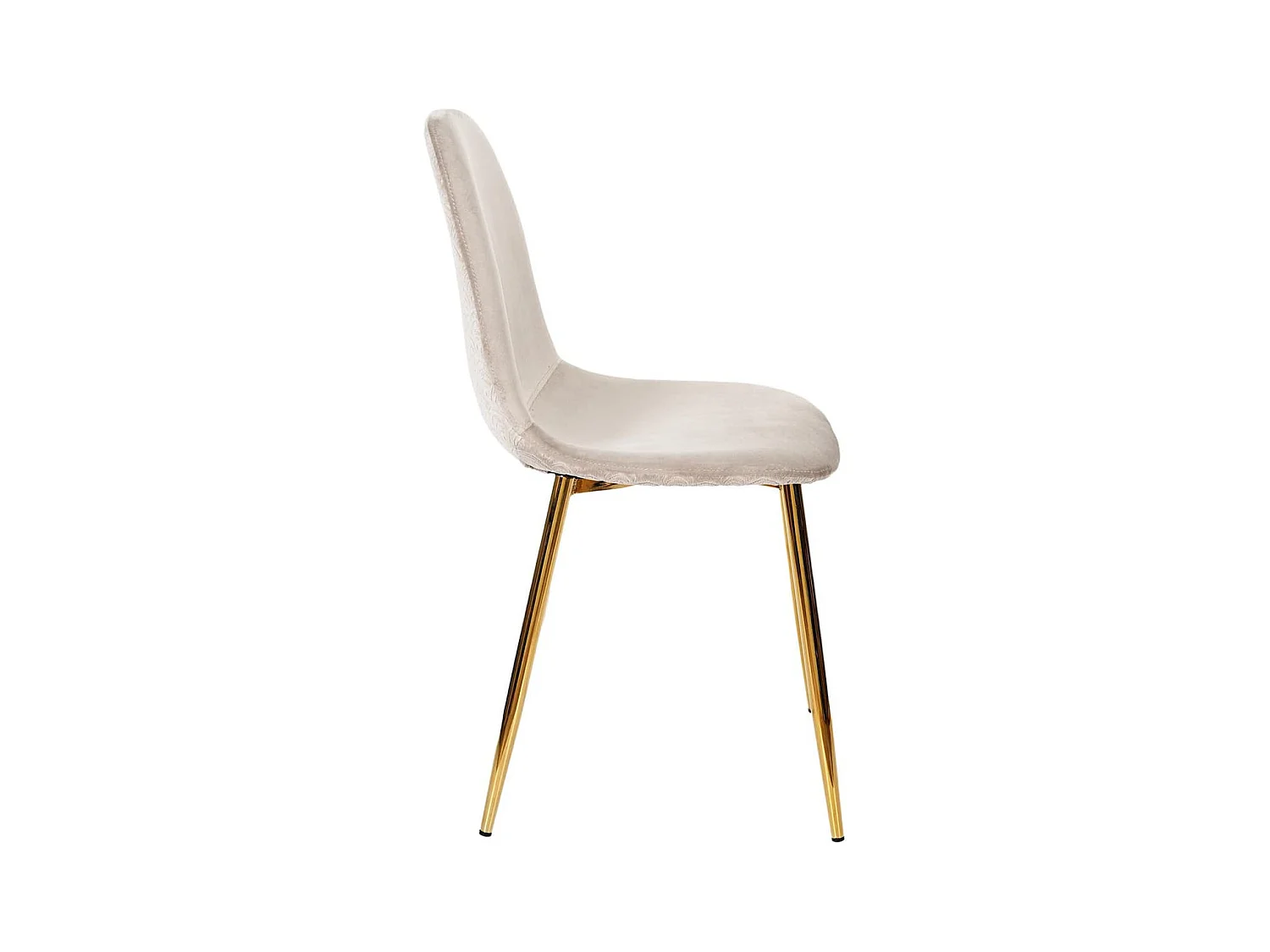 HOLLA - Lot de 6 Chaises Taupe Motif Ecailles Piétement Gold