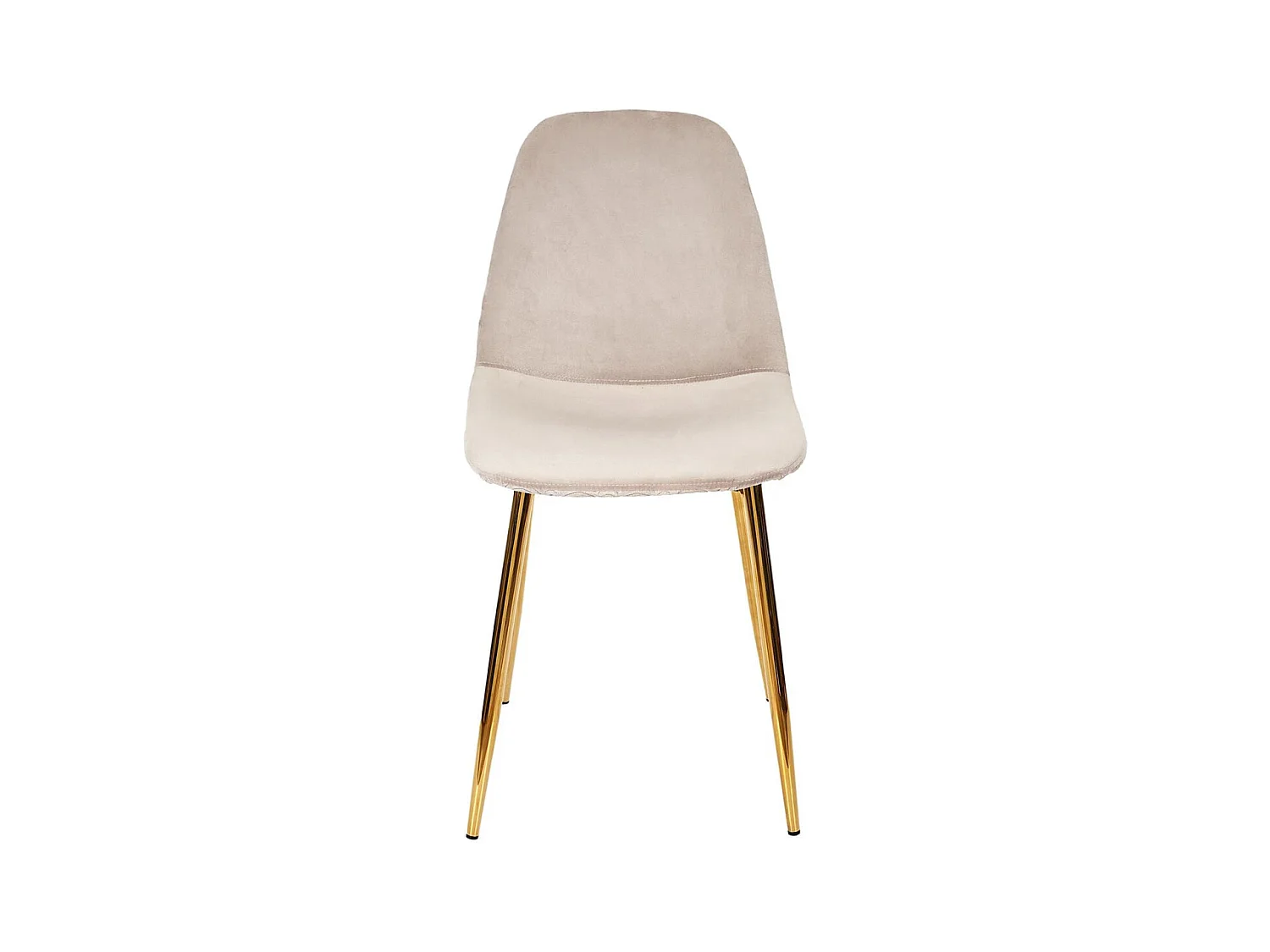 HOLLA - Lot de 6 Chaises Taupe Motif Ecailles Piétement Gold
