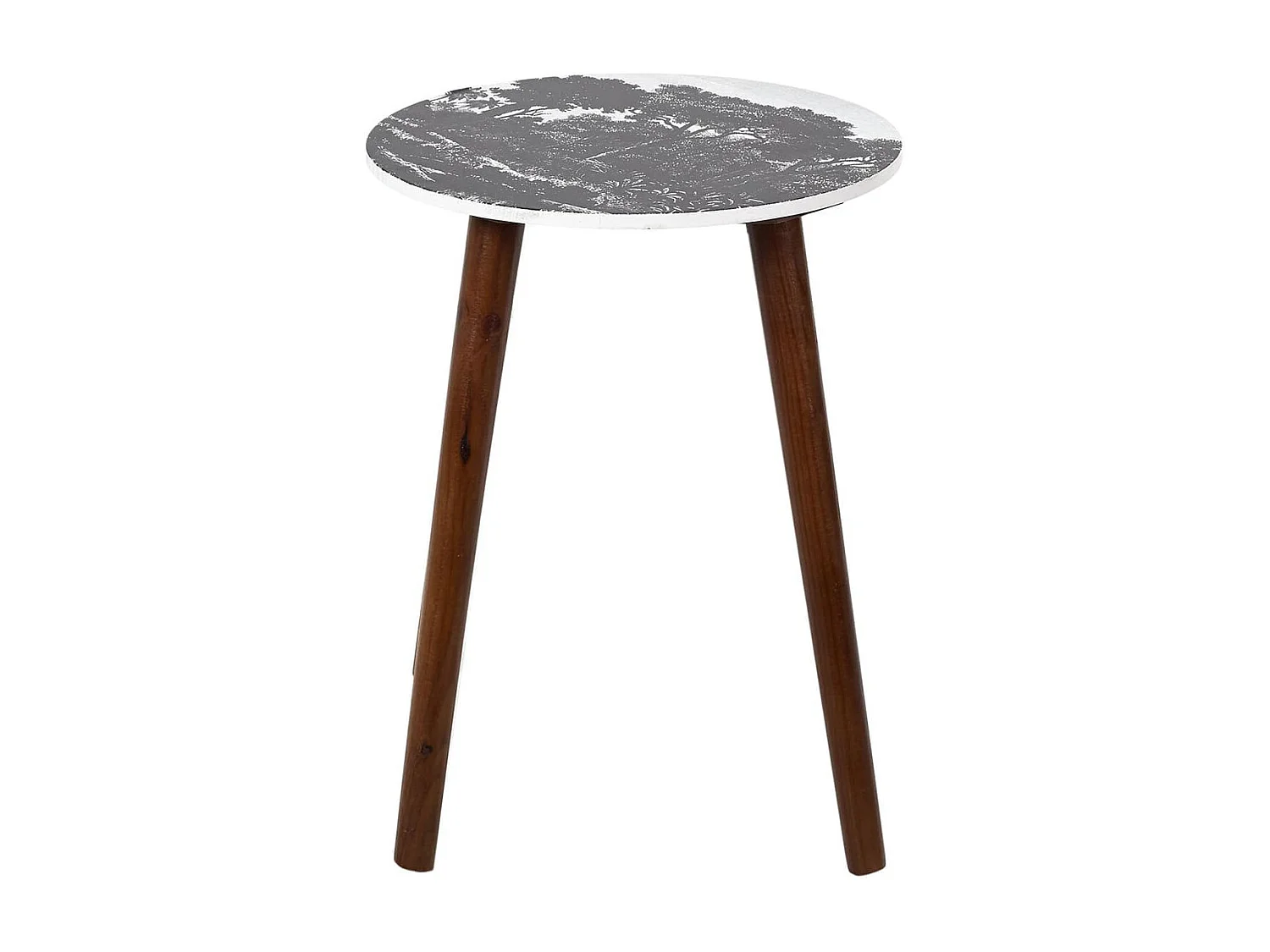 VOSSA - Duo de Tables Gigognes Coloris Vert et Motif Forêt