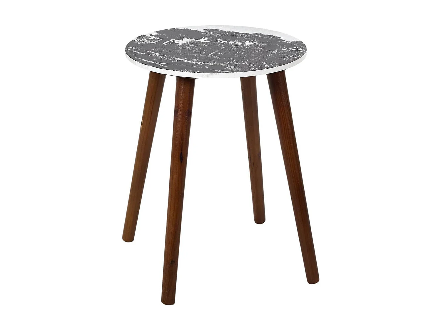 VOSSA - Duo de Tables Gigognes Coloris Vert et Motif Forêt