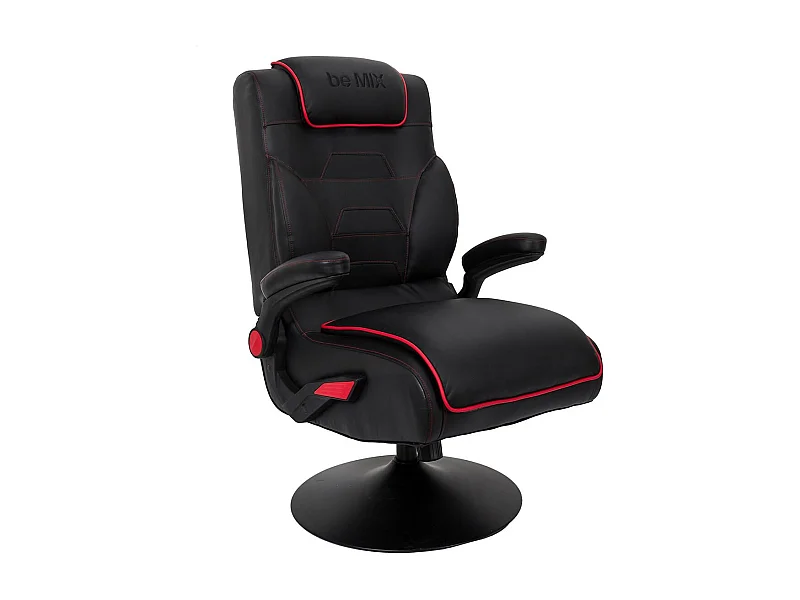 RAYSO - Fauteuil de Bureau Rabattable Noir et Rouge