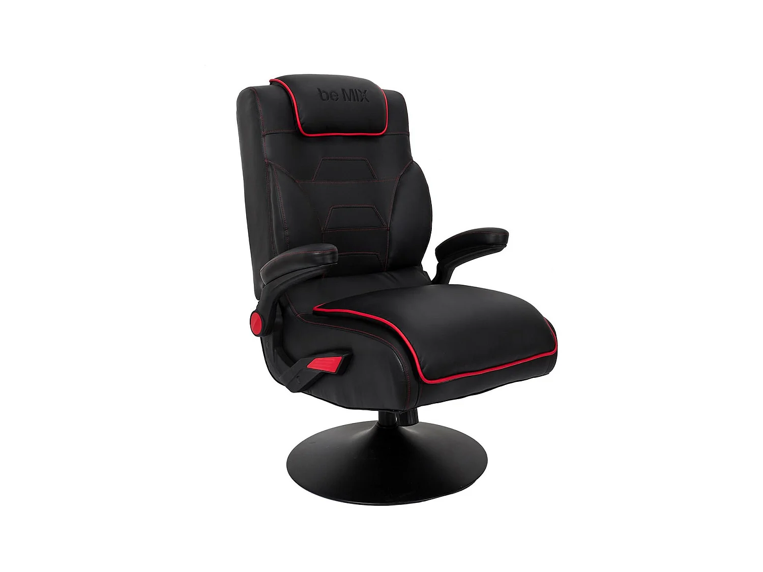 RAYSO - Fauteuil de Bureau Rabattable Noir et Rouge