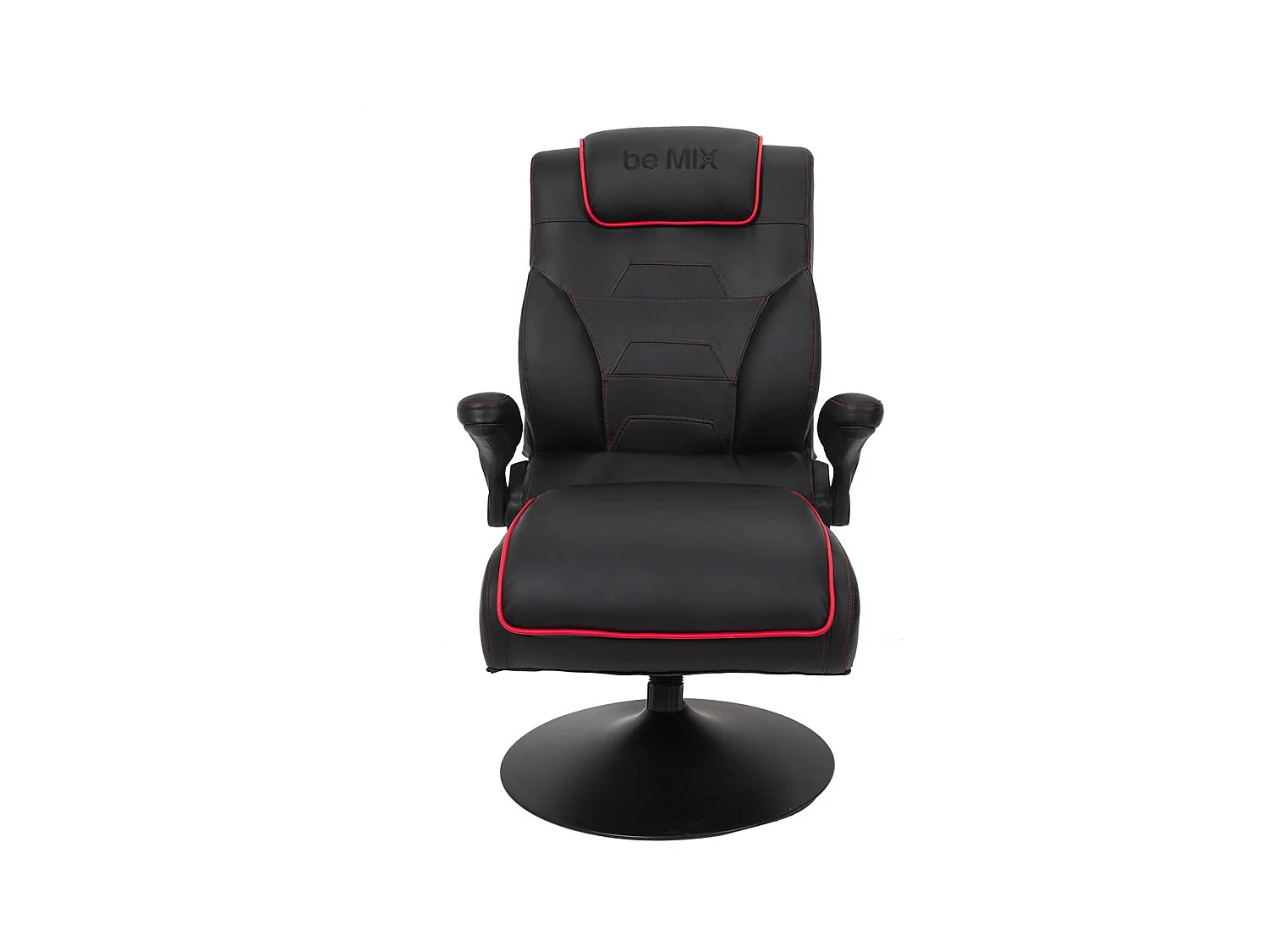 RAYSO - Fauteuil de Bureau Rabattable Noir et Rouge