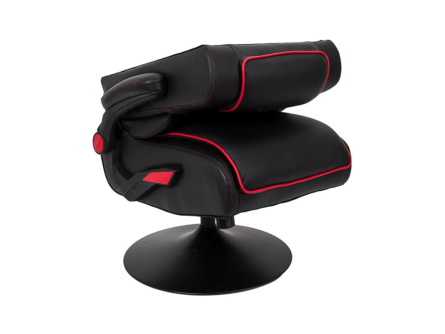 RAYSO - Fauteuil de Bureau Rabattable Noir et Rouge