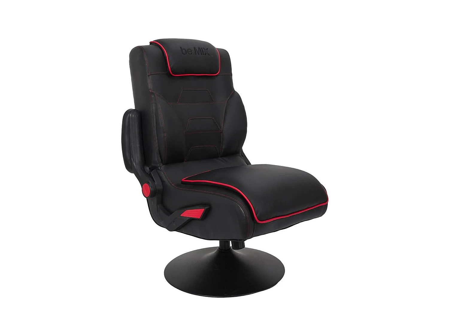 RAYSO - Fauteuil de Bureau Rabattable Noir et Rouge