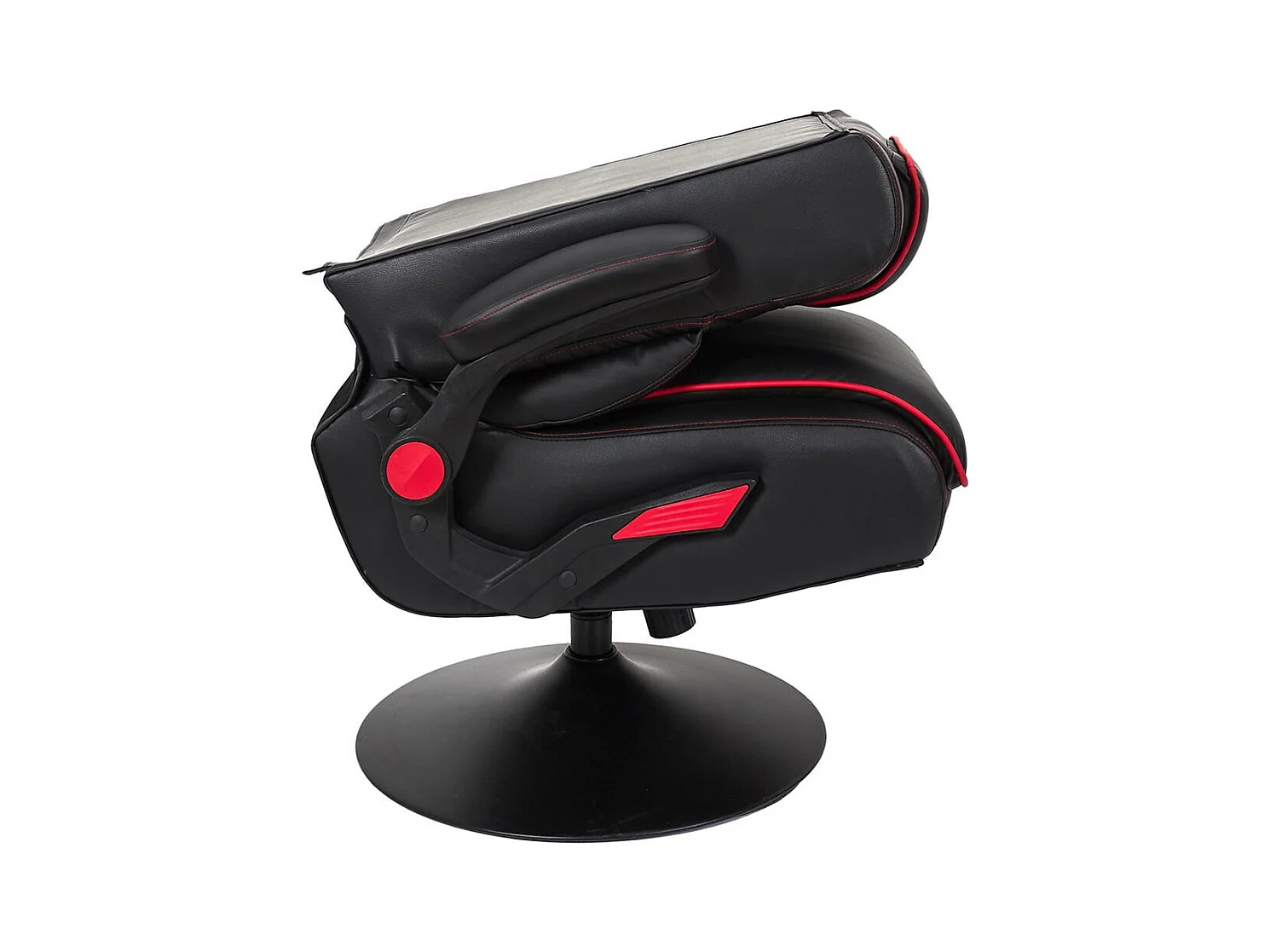 RAYSO - Fauteuil de Bureau Rabattable Noir et Rouge