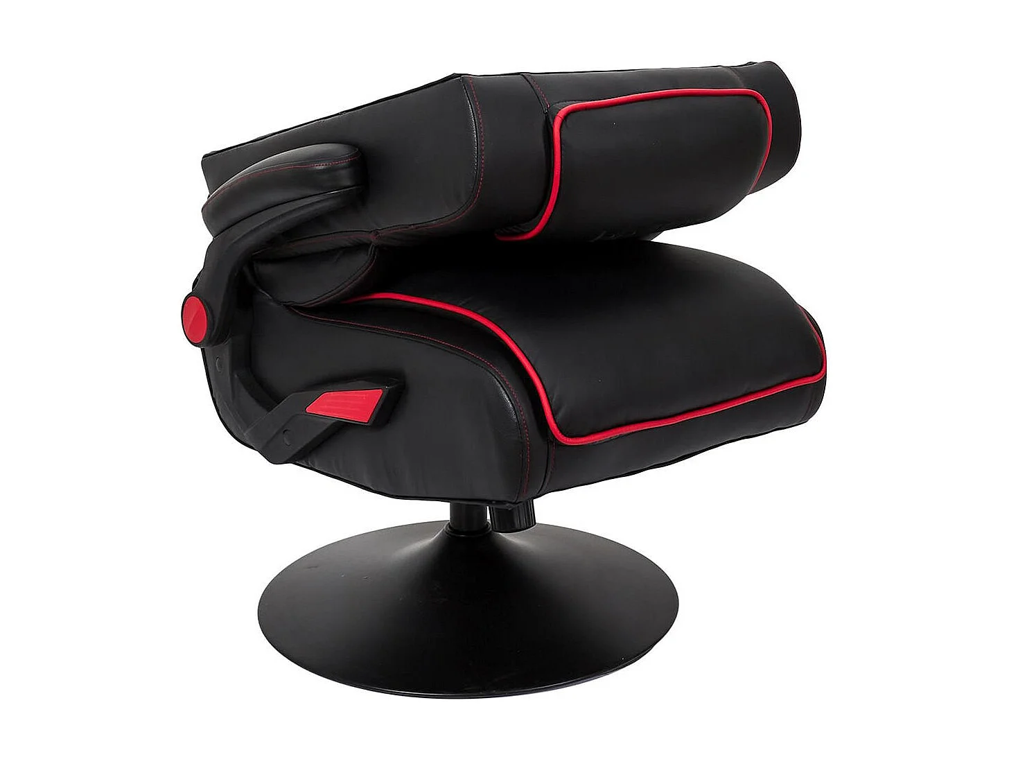RAYSO - Fauteuil de Bureau Rabattable Noir et Rouge