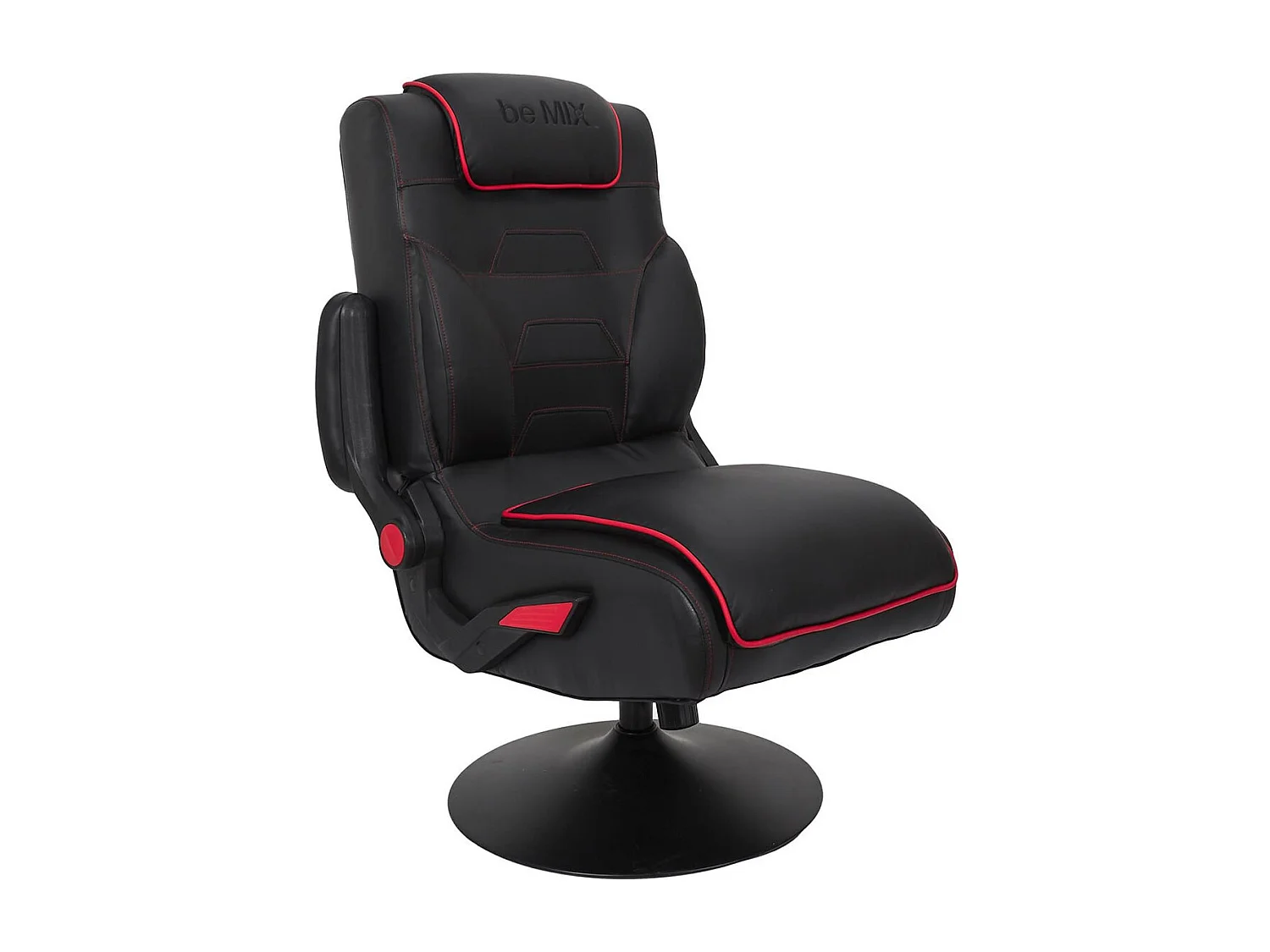 RAYSO - Fauteuil de Bureau Rabattable Noir et Rouge