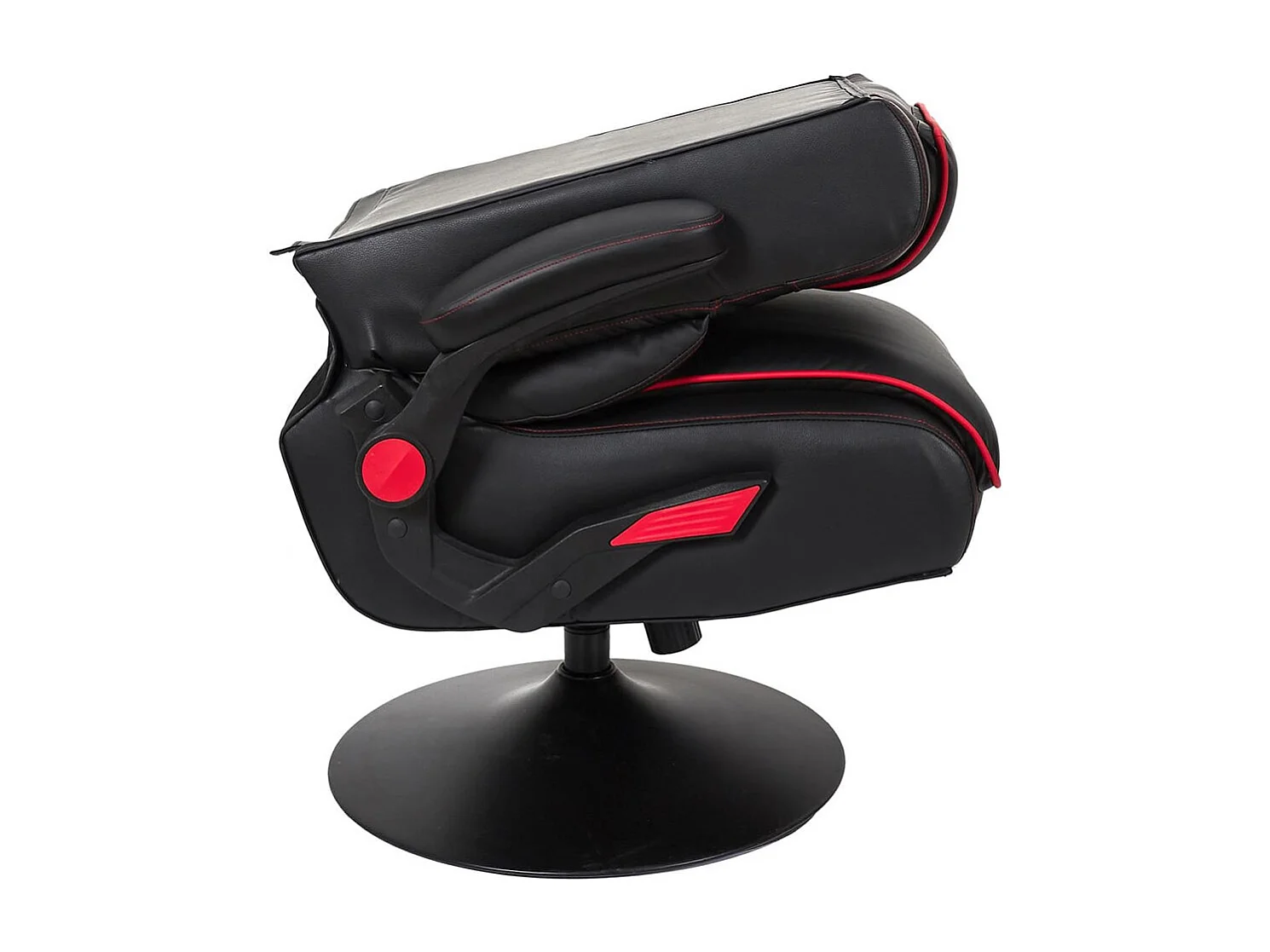 RAYSO - Fauteuil de Bureau Rabattable Noir et Rouge