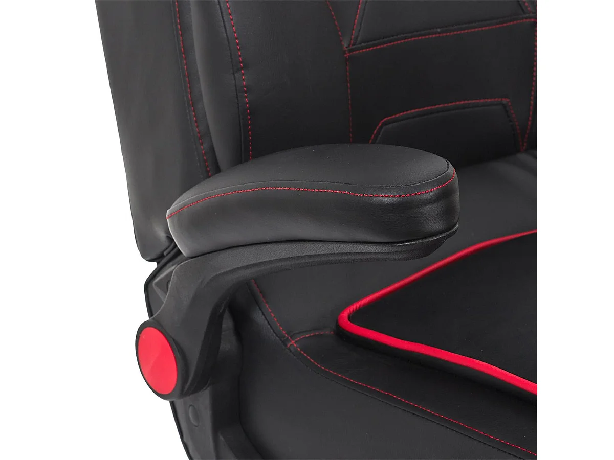 RAYSO - Fauteuil de Bureau Rabattable Noir et Rouge