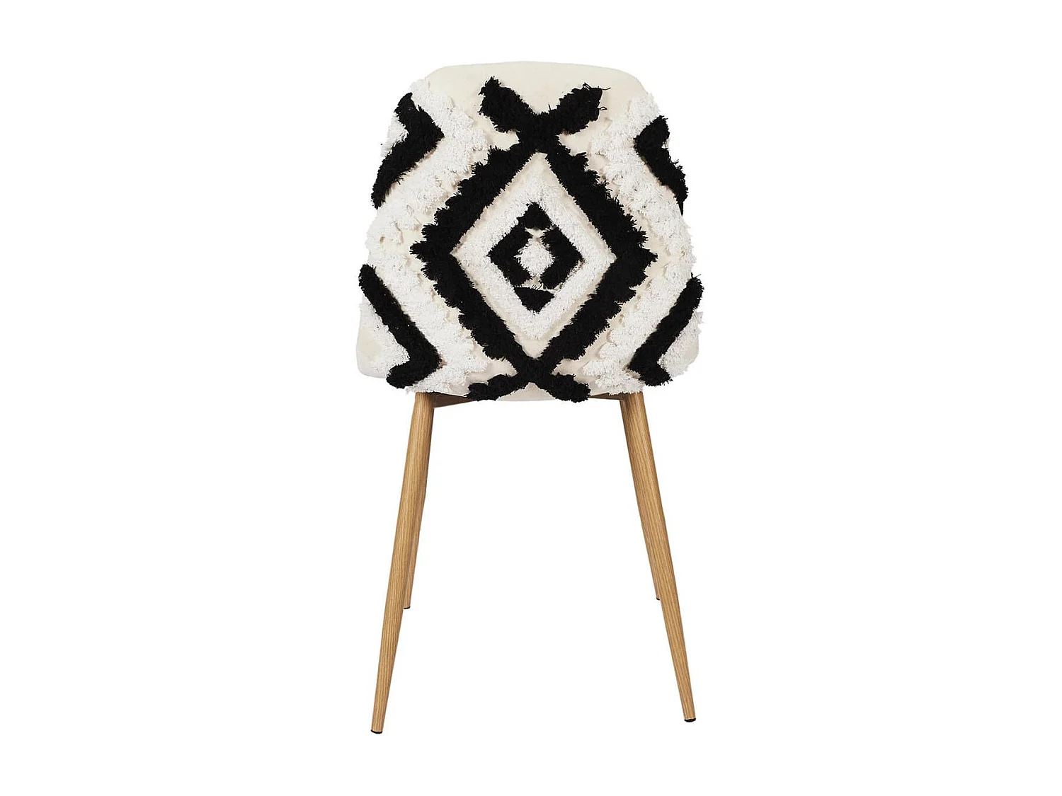 WAP - Lot de 6 Chaises Blanches et Noires Pieds Effet Bois