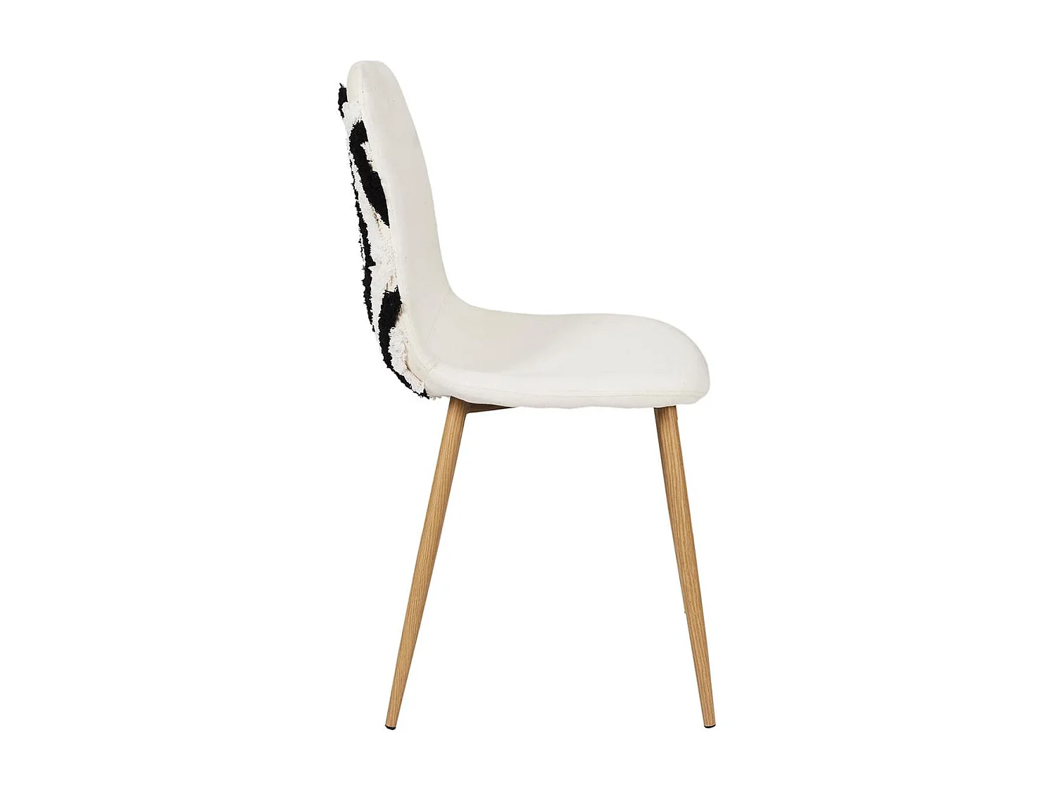 WAP - Lot de 6 Chaises Blanches et Noires Pieds Effet Bois