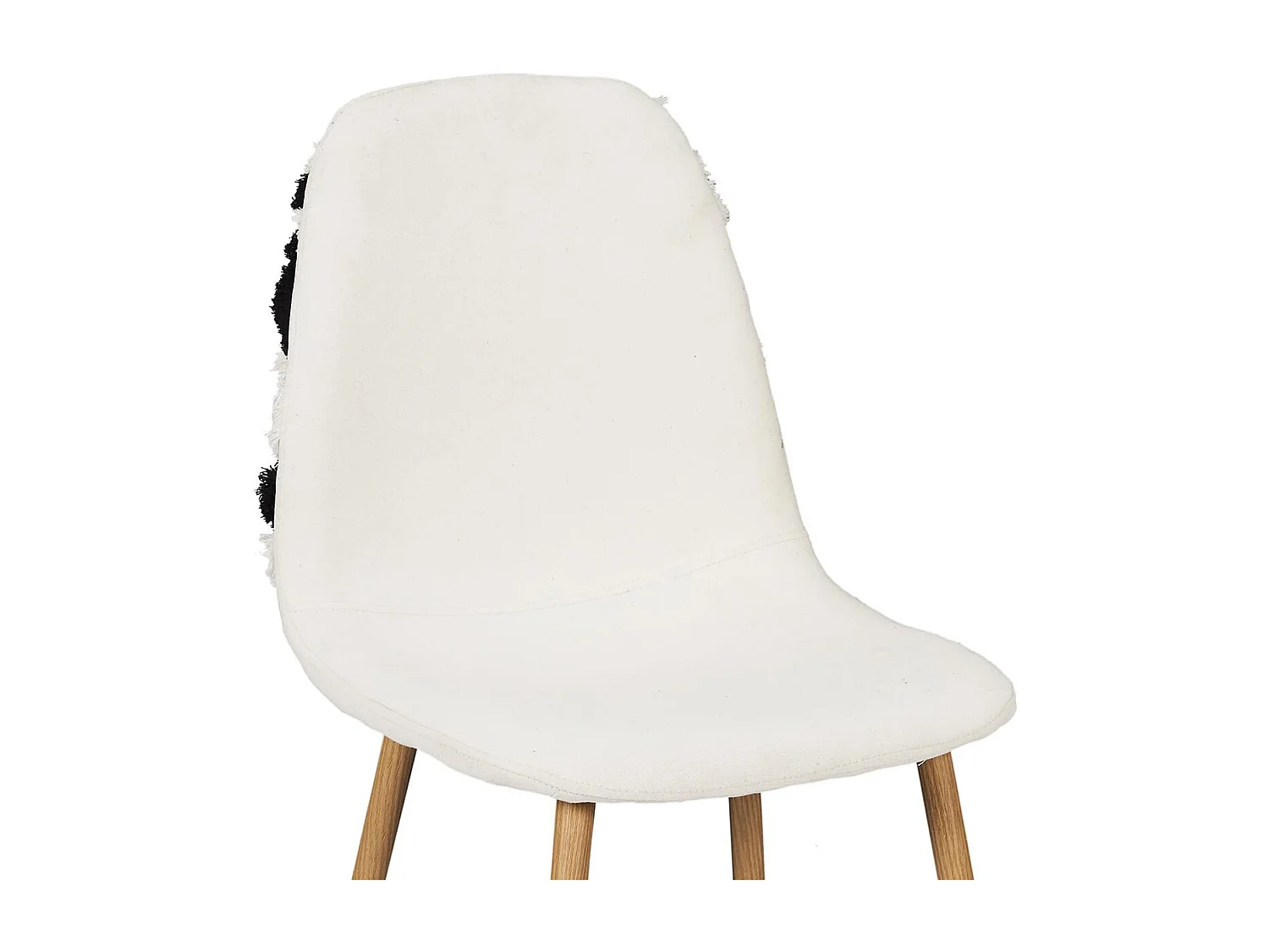 WAP - Lot de 6 Chaises Blanches et Noires Pieds Effet Bois