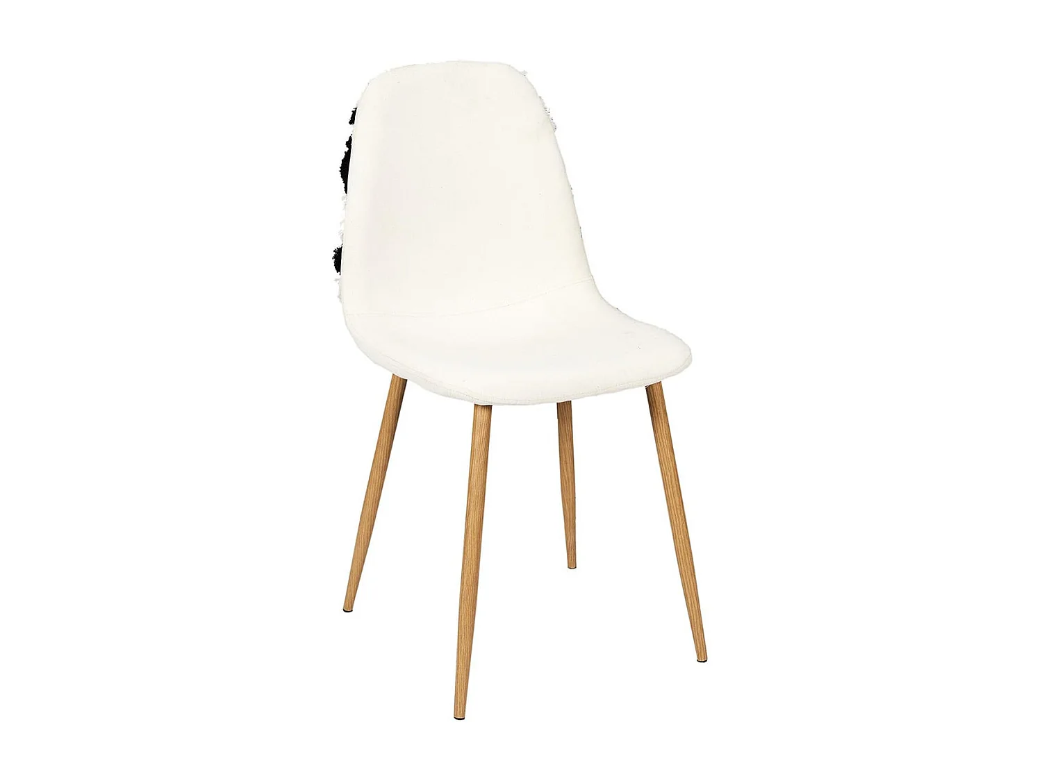 WAP - Lot de 4 Chaises Blanches et Noires Pieds Effet Bois