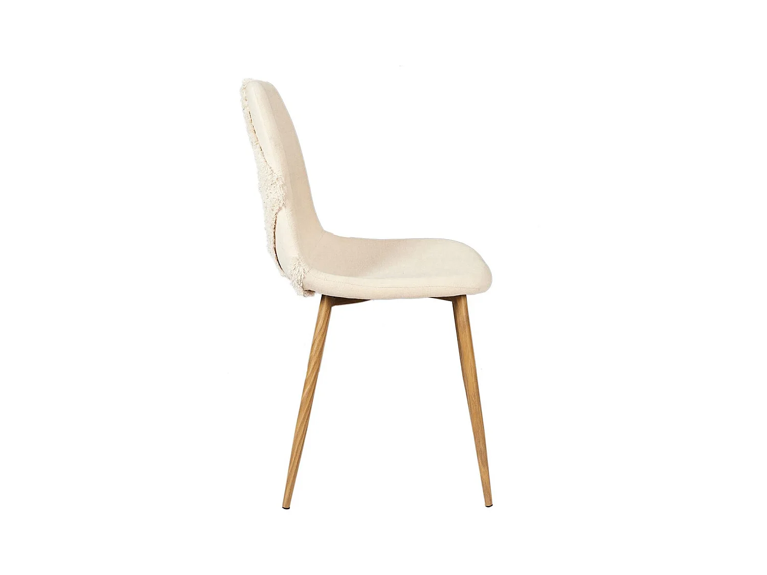 WAP - Lot de 6 Chaises Blanches à Motifs Pieds Effet Bois