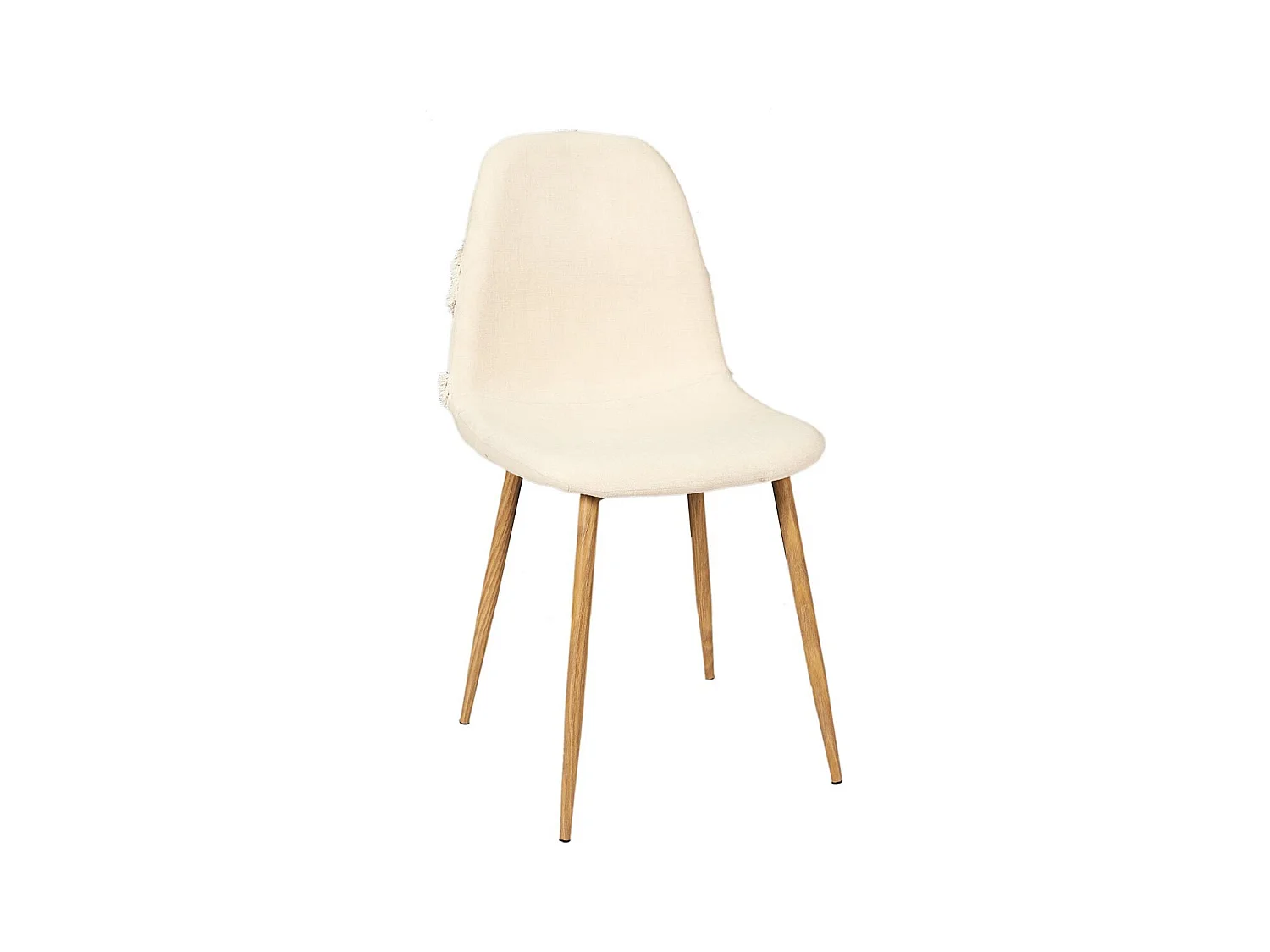 WAP - Lot de 6 Chaises Blanches à Motifs Pieds Effet Bois