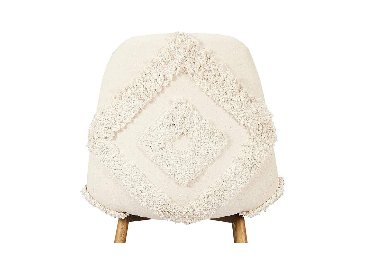 WAP - Lot de 6 Chaises Blanches à Motifs Pieds Effet Bois