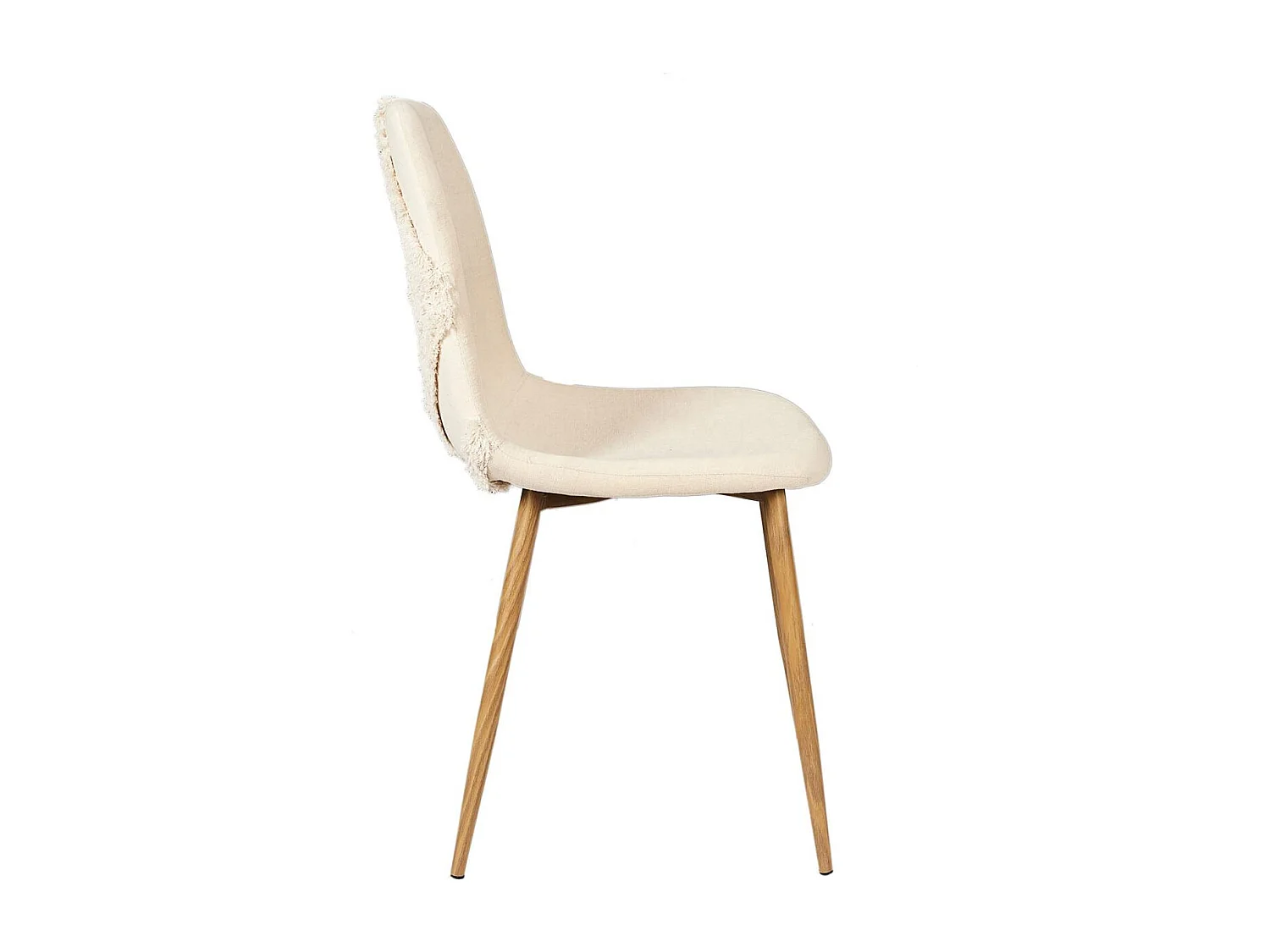 WAP - Lot de 4 Chaises Blanches à Motifs Pieds Effet Bois